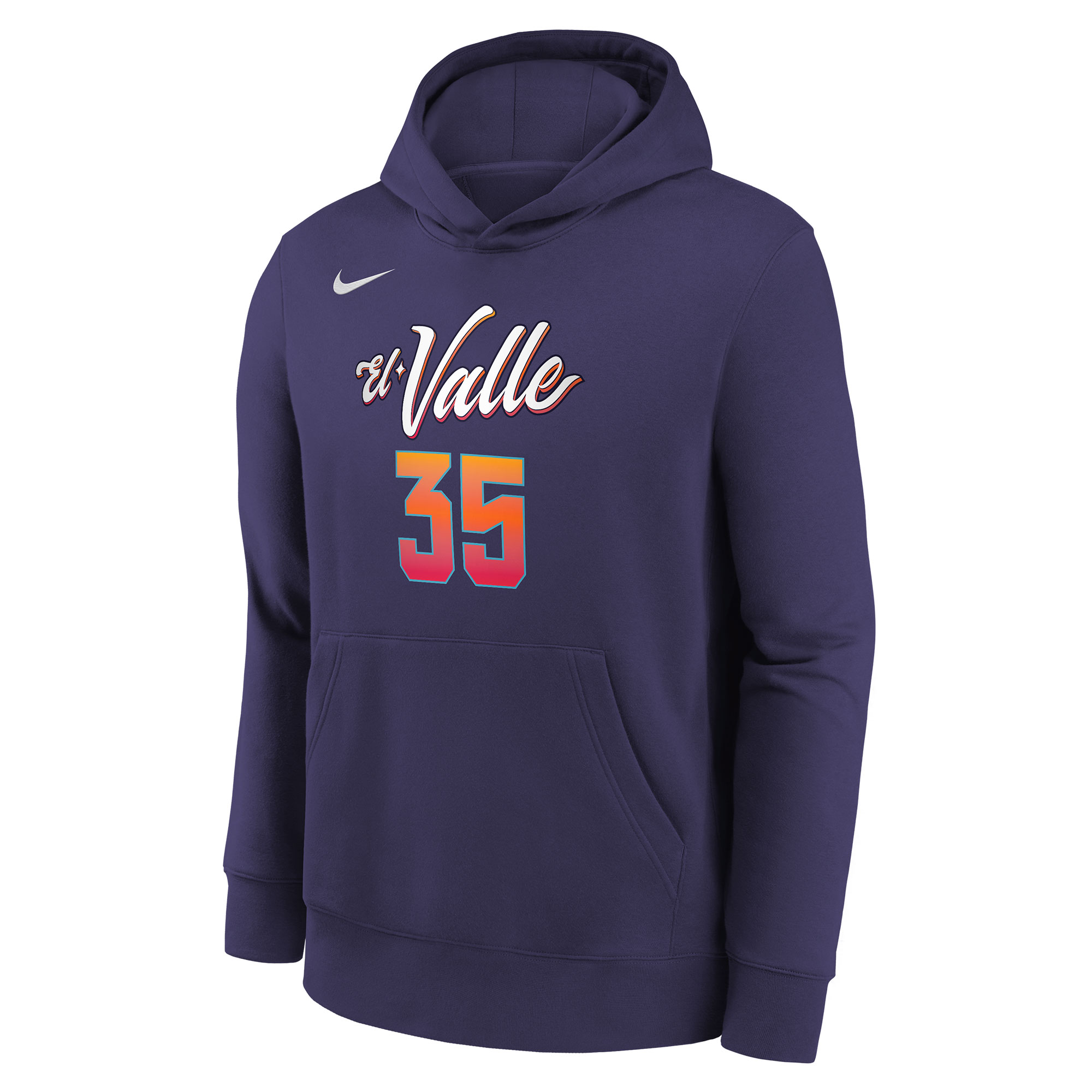 Youth Phoenix Suns Kevin Durant  Purple 2023/24 City Edition Name & Number Pullover Hoodie