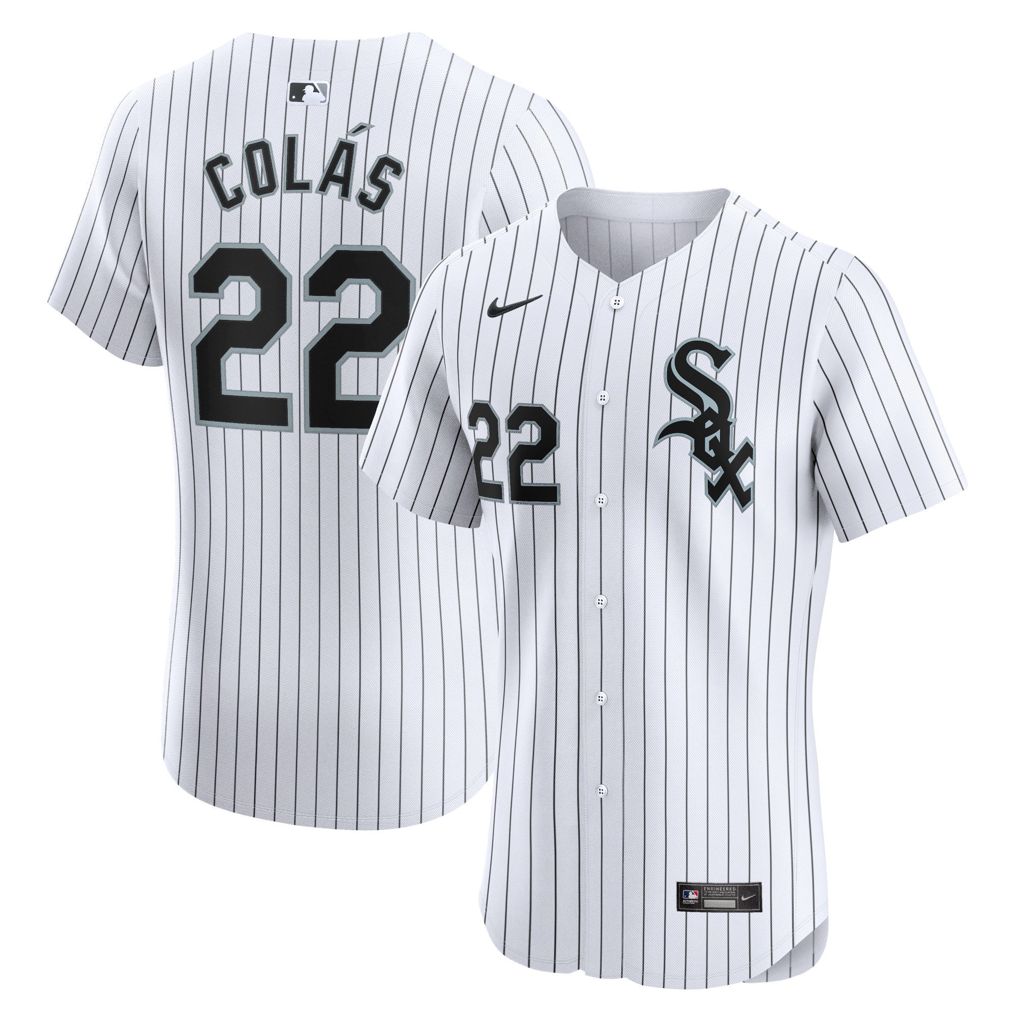 Men's Chicago White Sox Oscar Colas  White Home Elite Player Jersey