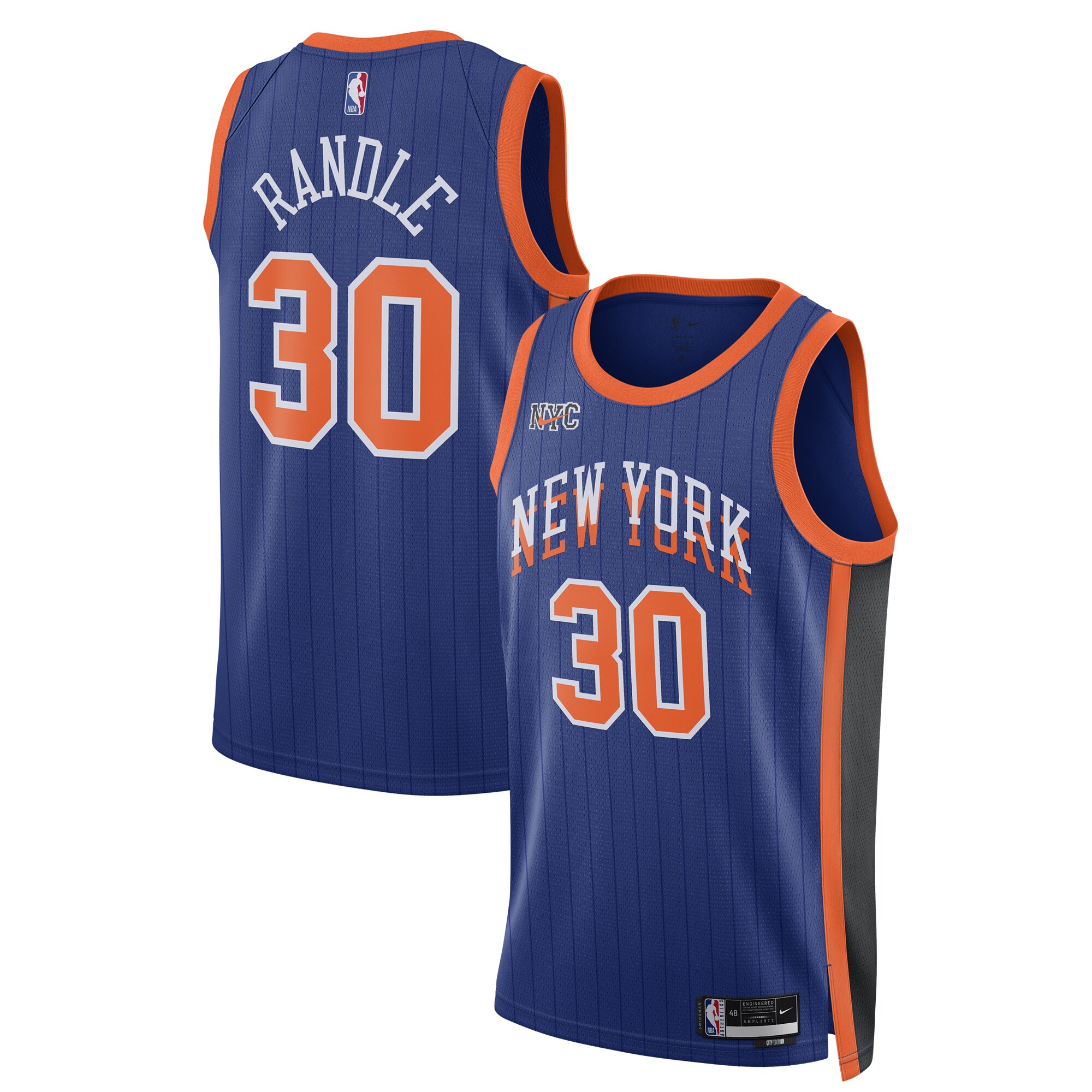 Unisex New York Knicks Julius Randle  Blue 2023/24 Swingman Jersey - City Edition
