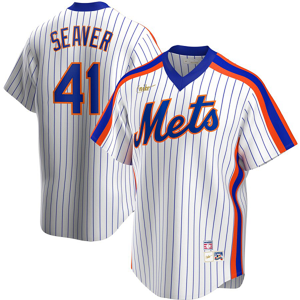Men's  New York Mets #41 Tom Seaver Home Cooperstown Collection Player White MLB Jersey