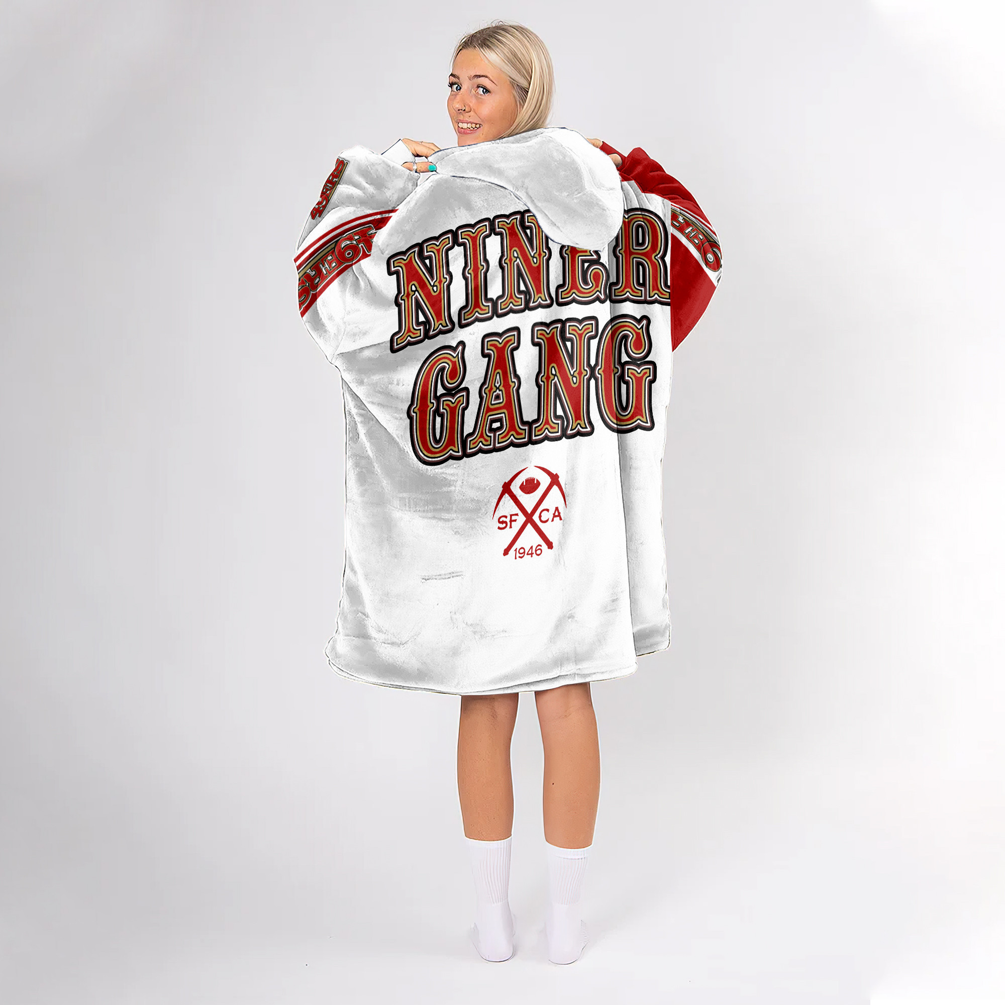 Adult San Francisco 49ers Football Unisex Blanket Hoodie