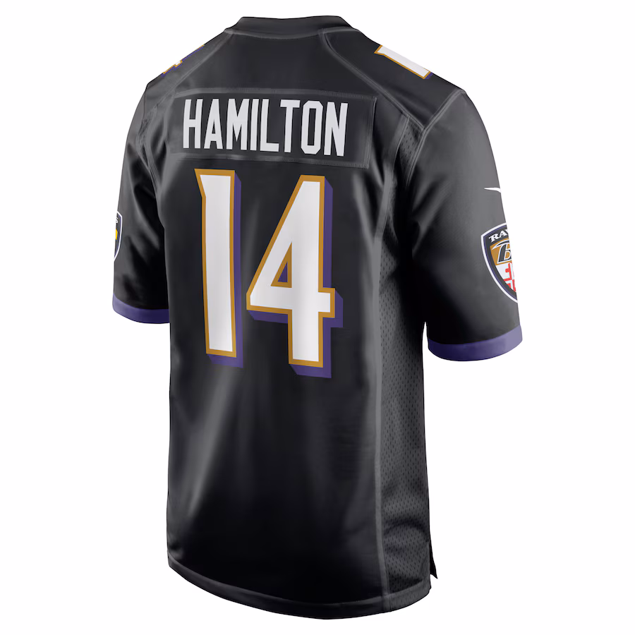 Men's Kyle Hamilton #14 Black Baltimore Ravens Player Game Jersey