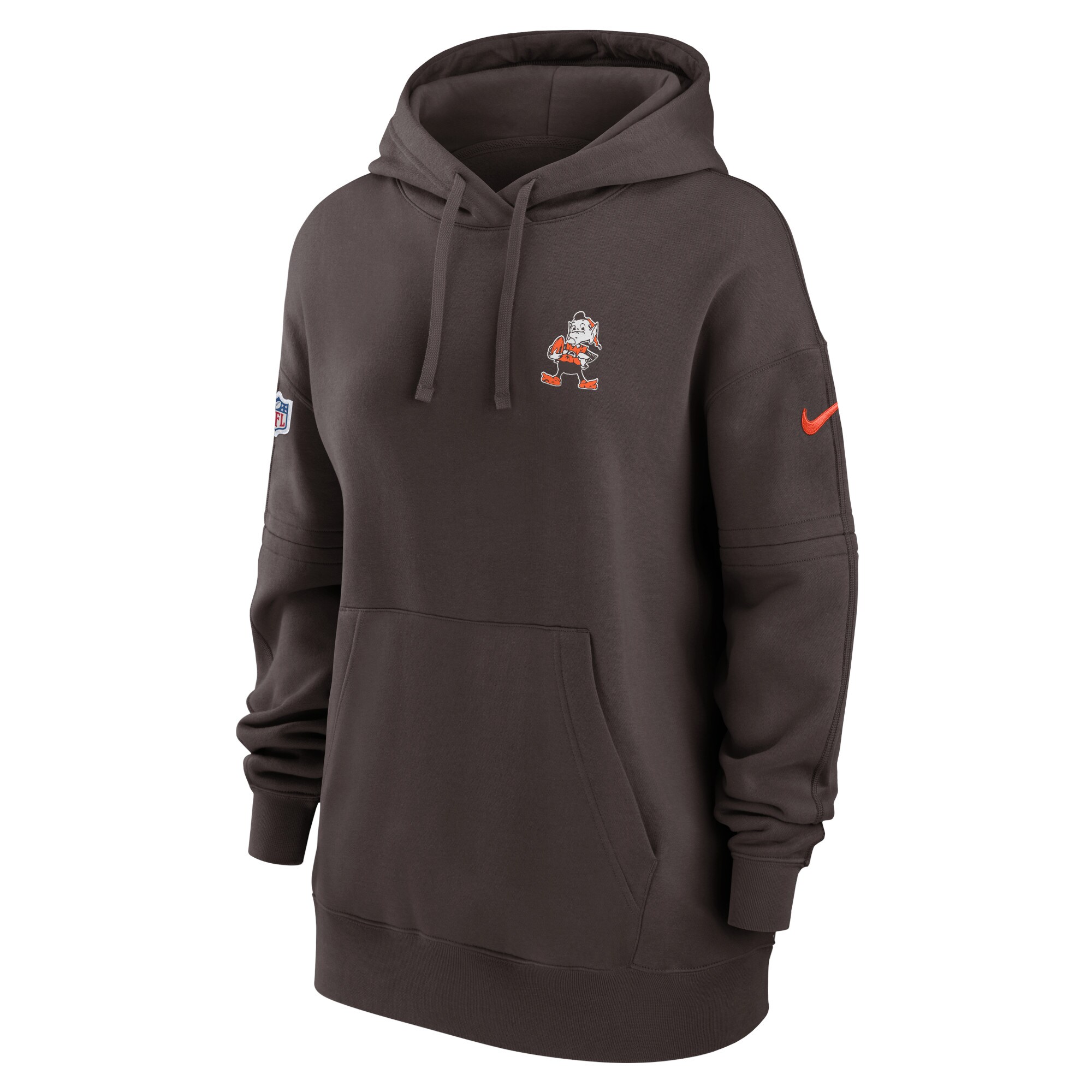 Cleveland Browns Women's 2023 Sideline Club Fleece Pullover Hoodie - Brown