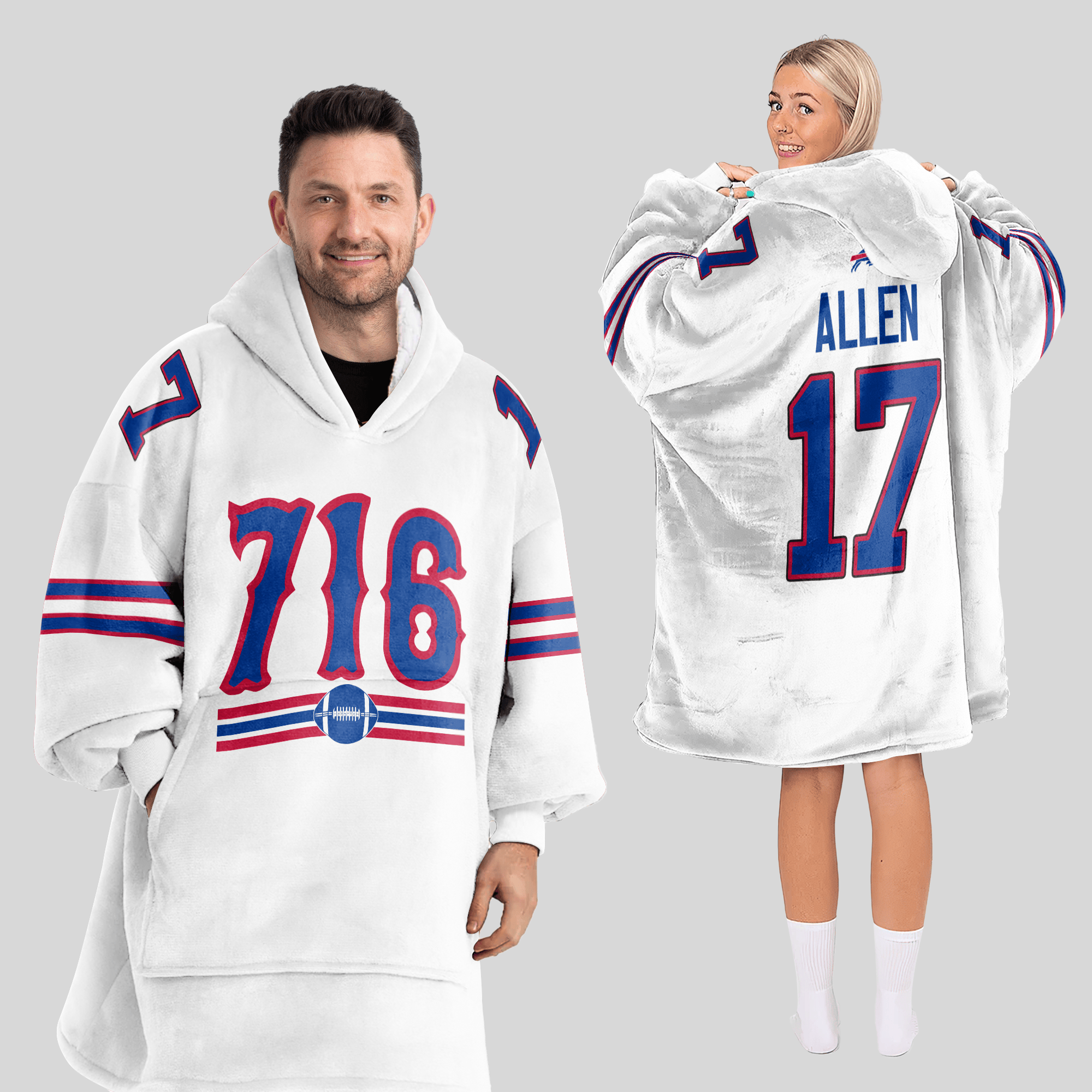 716 Buffalo Football Unisex Blanket Hoodie