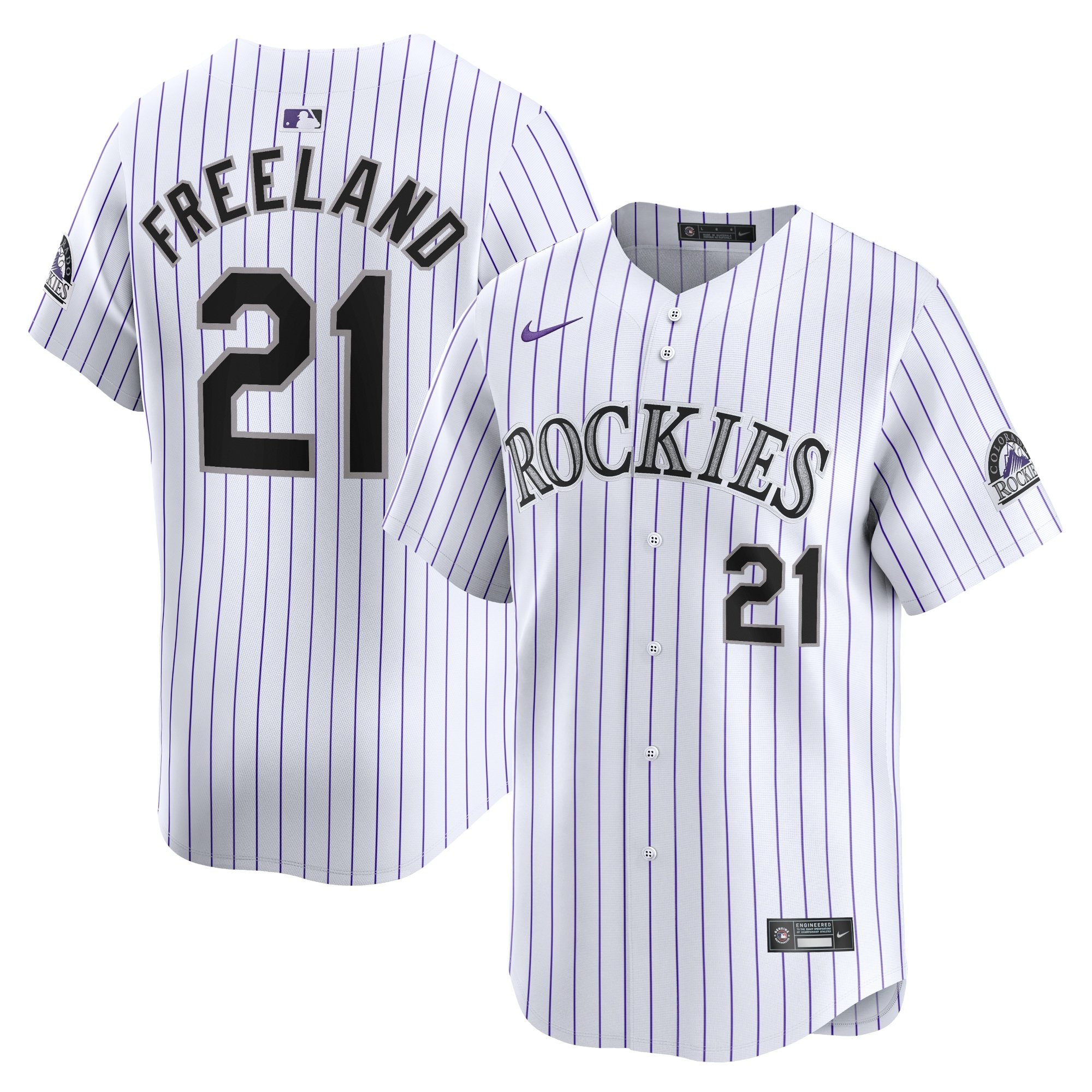Men's Colorado Rockies Kyle Freeland  White Home Limited Player Jersey