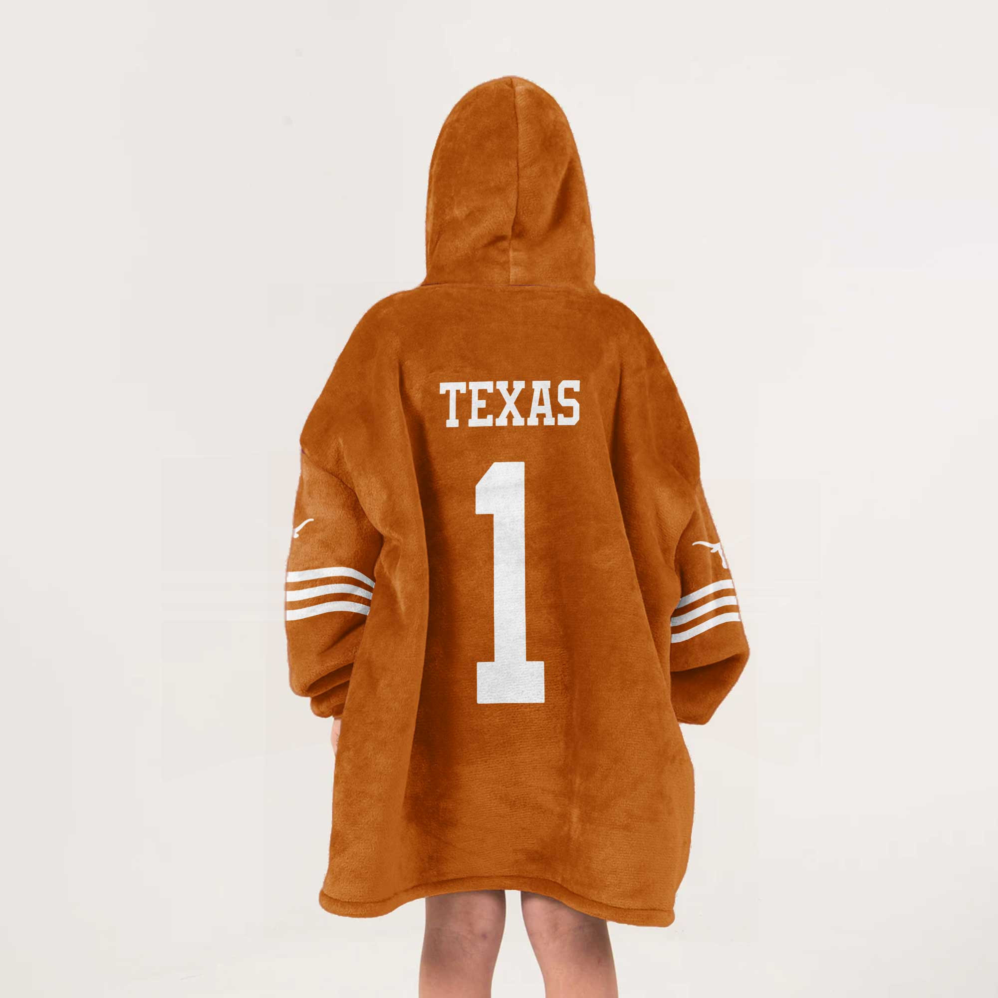 Adult #1 Texas Longhorns Football Unisex Blanket Hoodie
