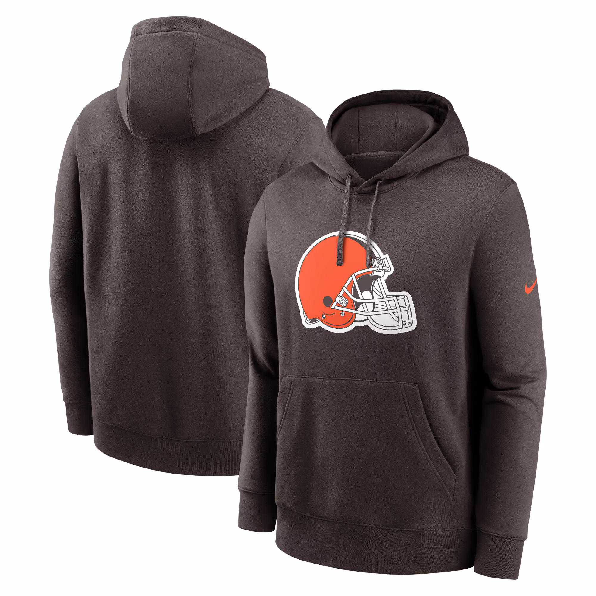 Cleveland Browns Club Logo Pullover Hoodie - Brown