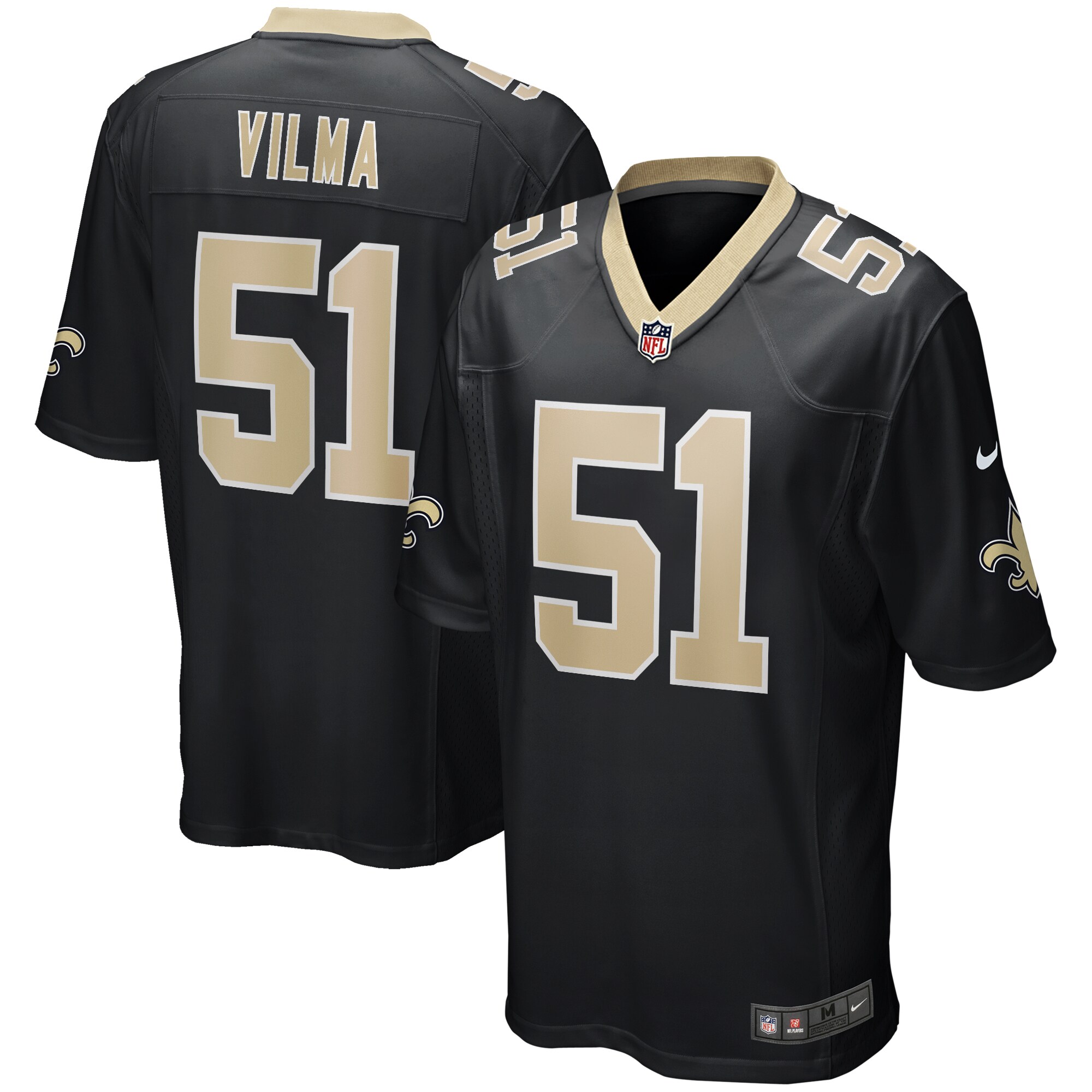 Jonathan Vilma New Orleans Saints Game Retired Player Jersey - Black