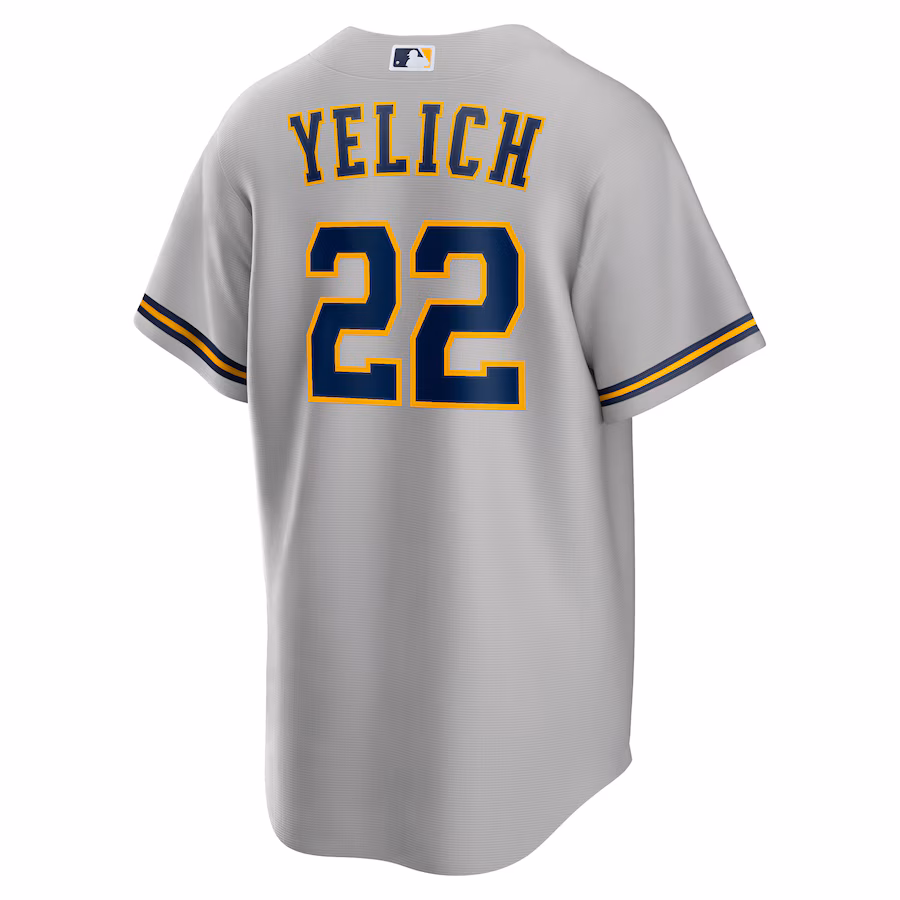 Men's Milwaukee Brewers Gray Alternate Vapor Premier Elite Patch Jersey