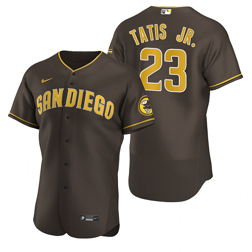 Men's  San Diego Padres #23 Fernando Tatis Jr. Brown 2020 Alternate MLB Jersey