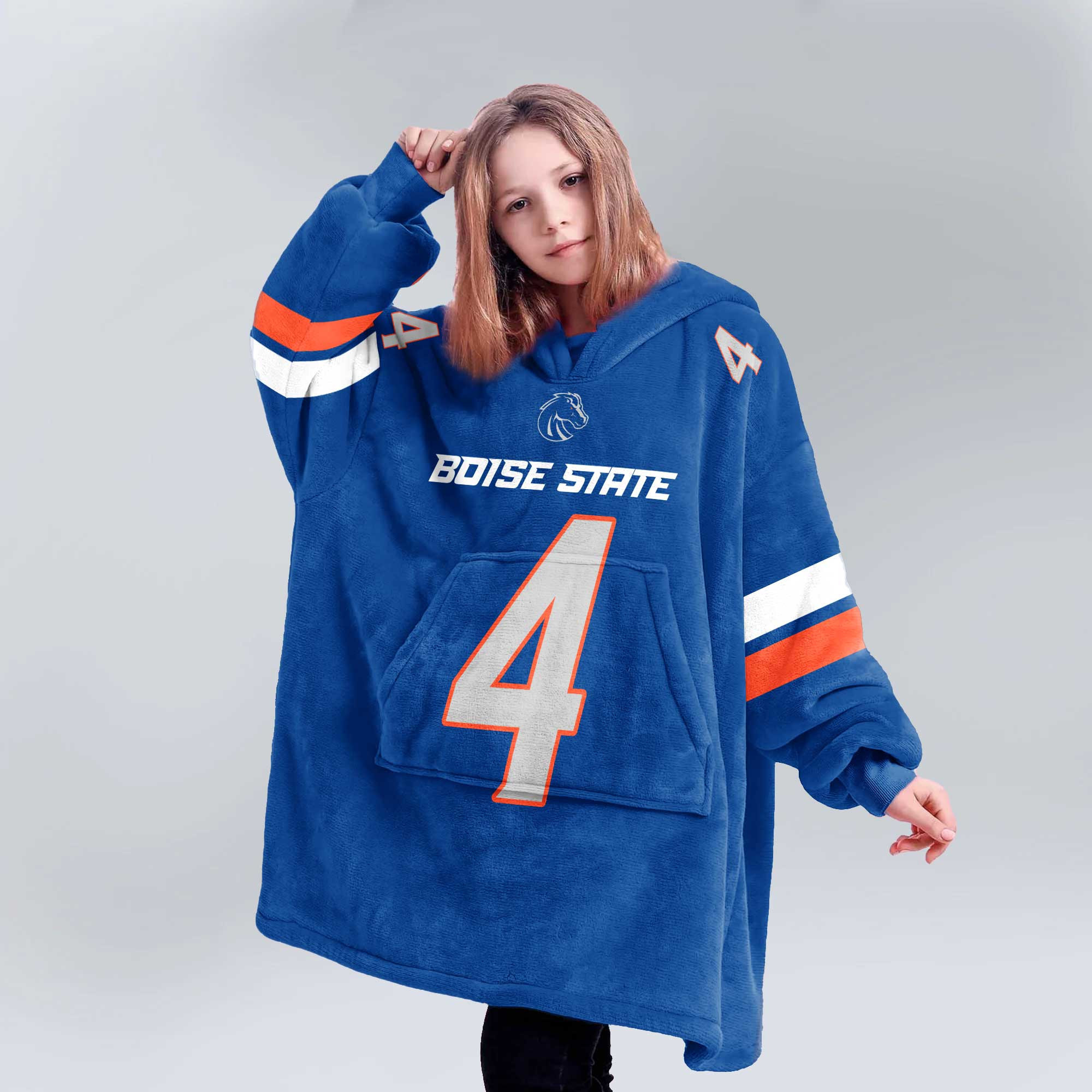 Adult 4 Boise State Football Unisex Blanket Hoodie