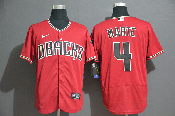 Men's Arizona Diamondback #4 Ketel Marte Red Stitched  MLB Flex Base Jersey