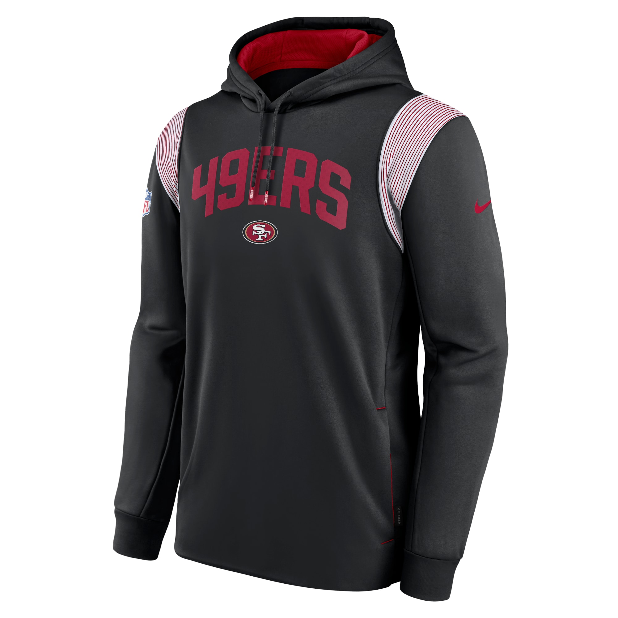 San Francisco 49ers 49ers Sideline Athletic Stack Performance Pullover Hoodie - Black