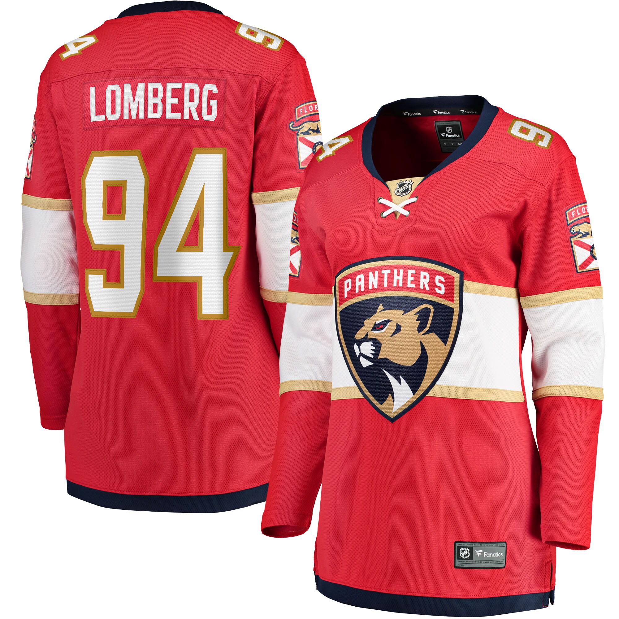 Ryan Lomberg Florida Panthers Women's Home Breakaway Player Jersey - Red