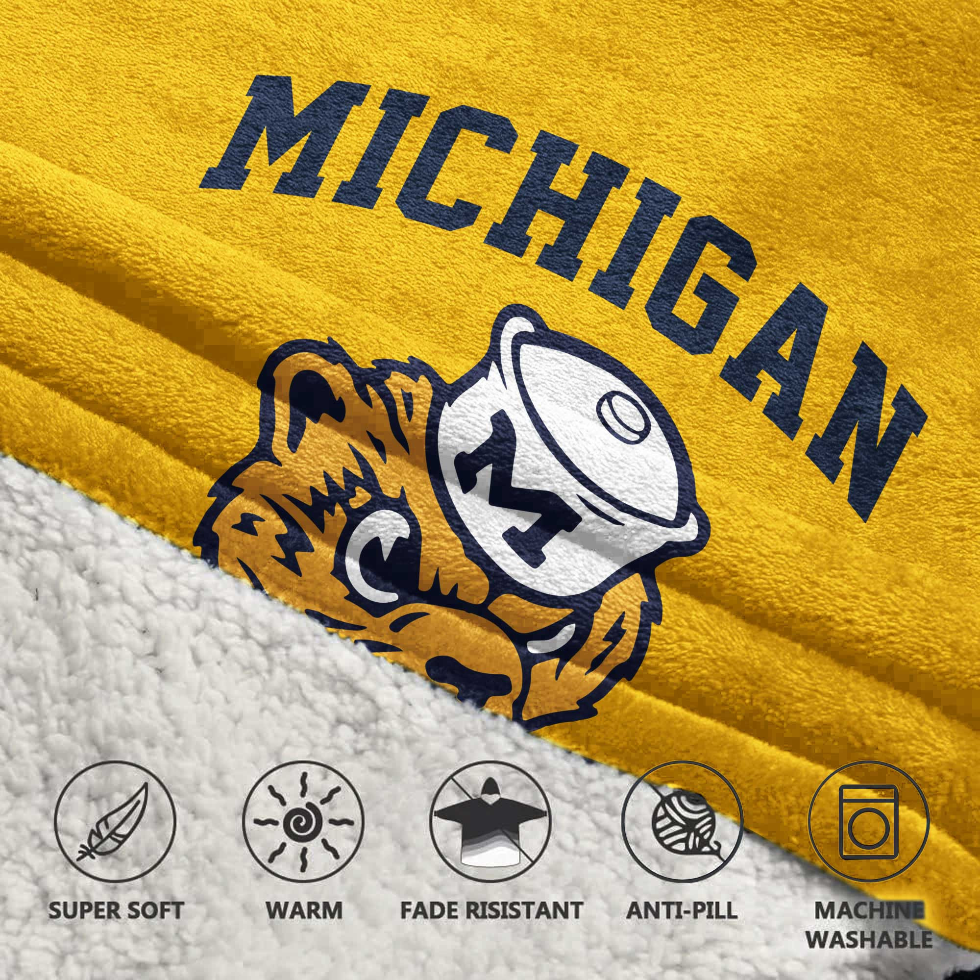 Kid 1 Michigan Football Unisex Blanket Hoodie