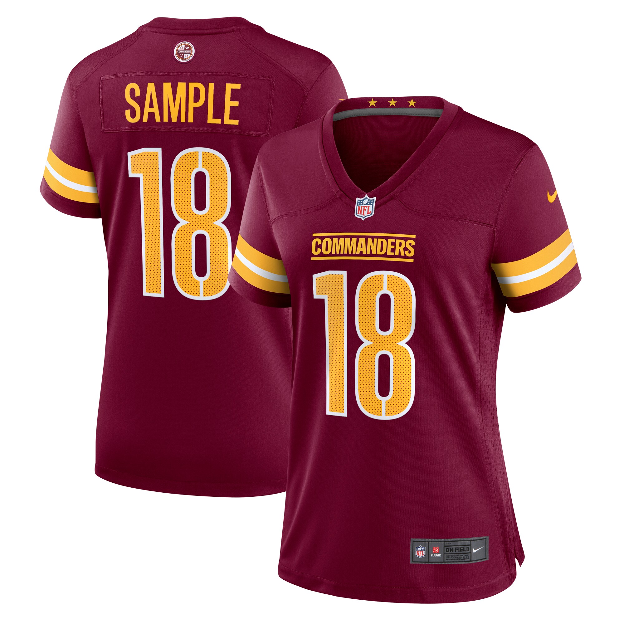 Jalen Sample Washington Commanders  Women's Team Game Jersey - Burgundy