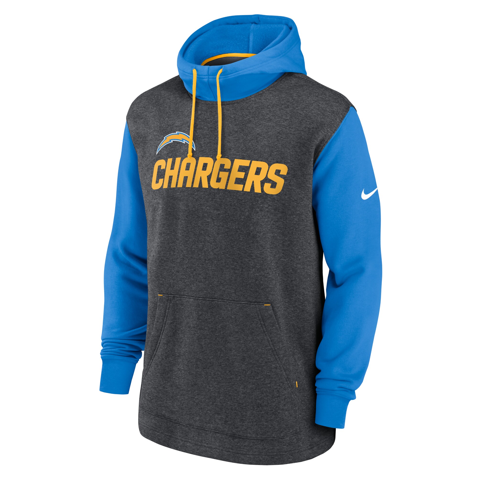 Los Angeles Chargers Surrey Legacy Pullover Hoodie - Heathered Charcoal/Powder Blue