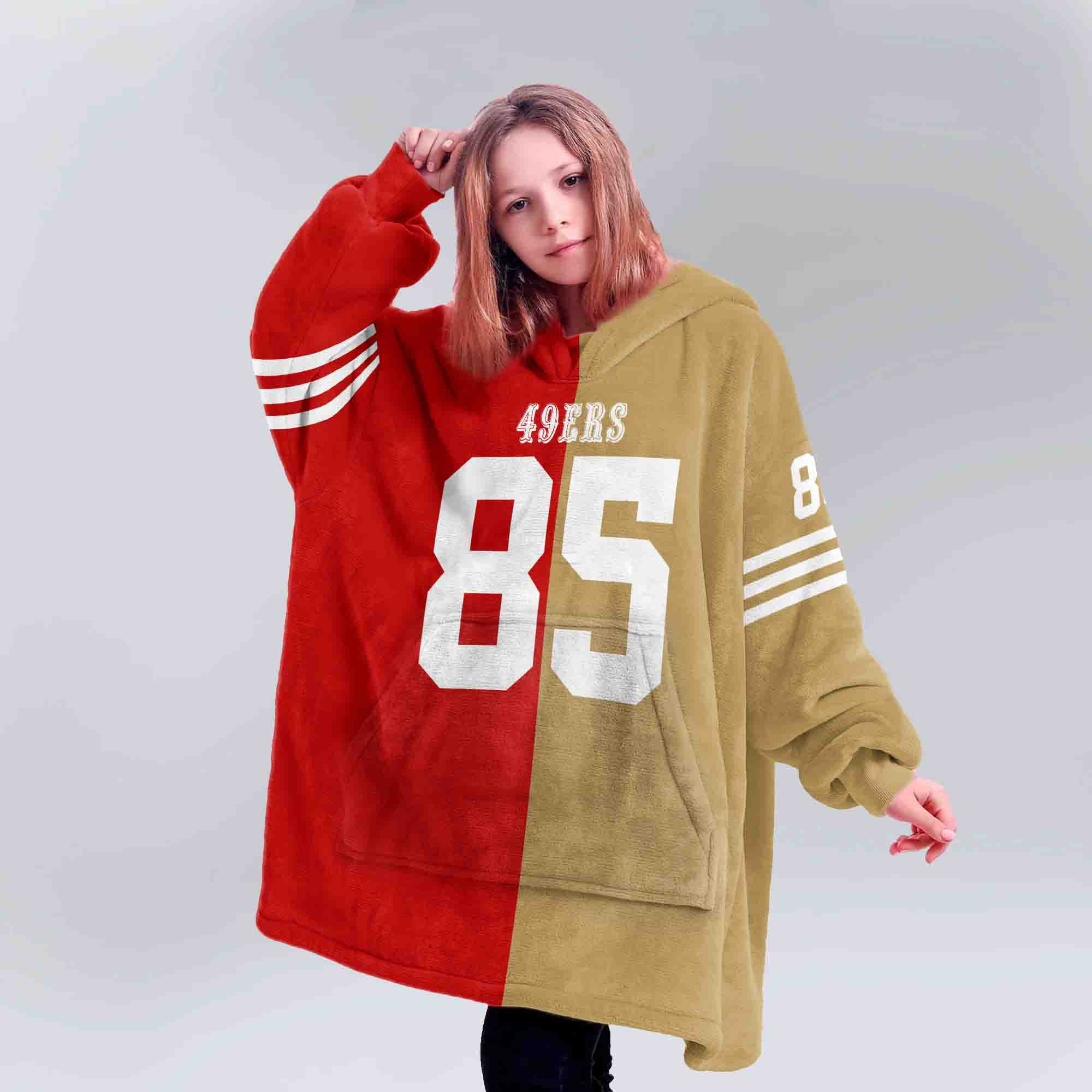 Adult 85 San Francisco 49ers Football Unisex Blanket Hoodie