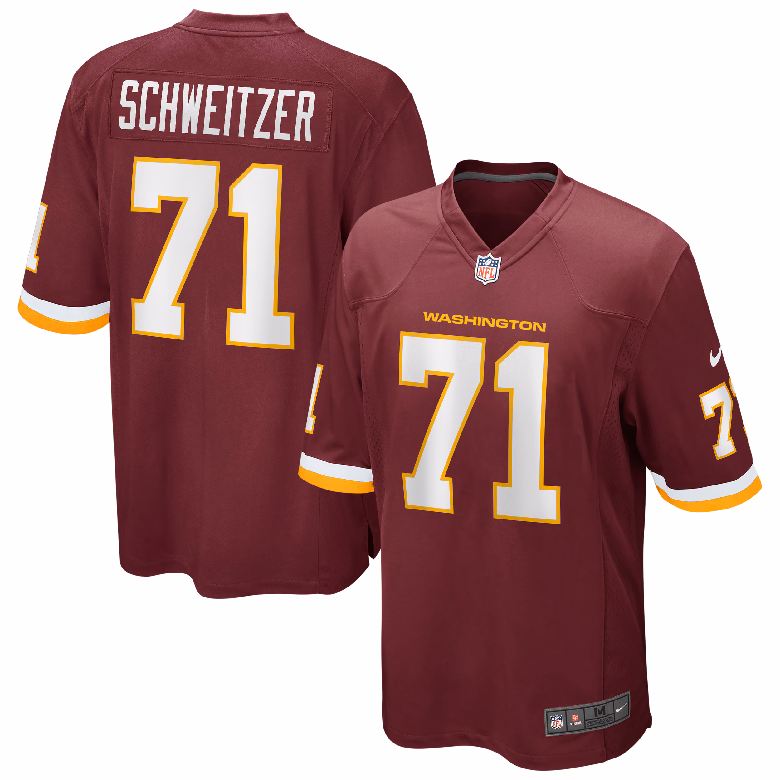Wes Schweitzer Washington Football Team Game Player Jersey - Burgundy