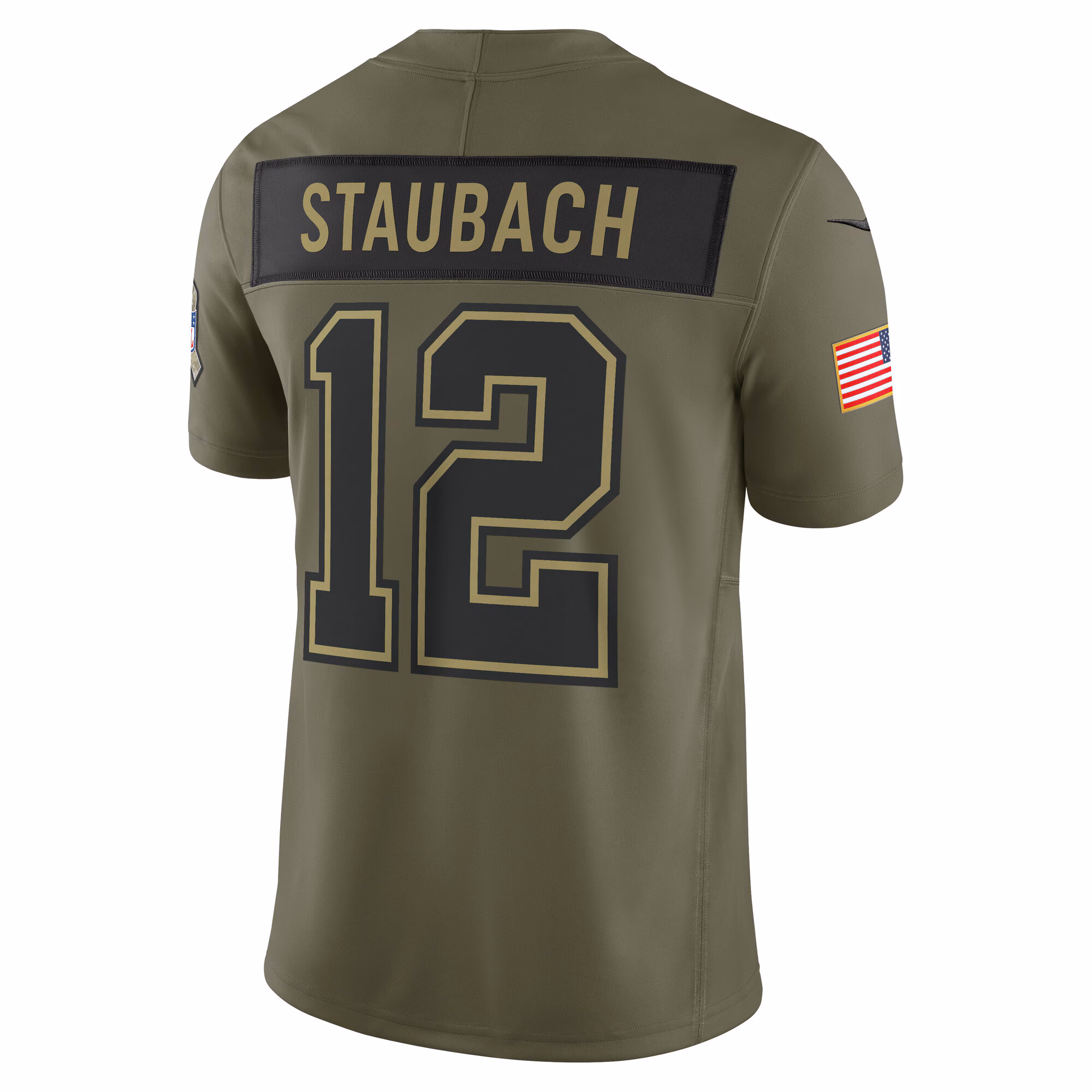 Men's Dallas Cowboys Roger Staubach Olive 2025 Salute to Service Retired Limited Jersey