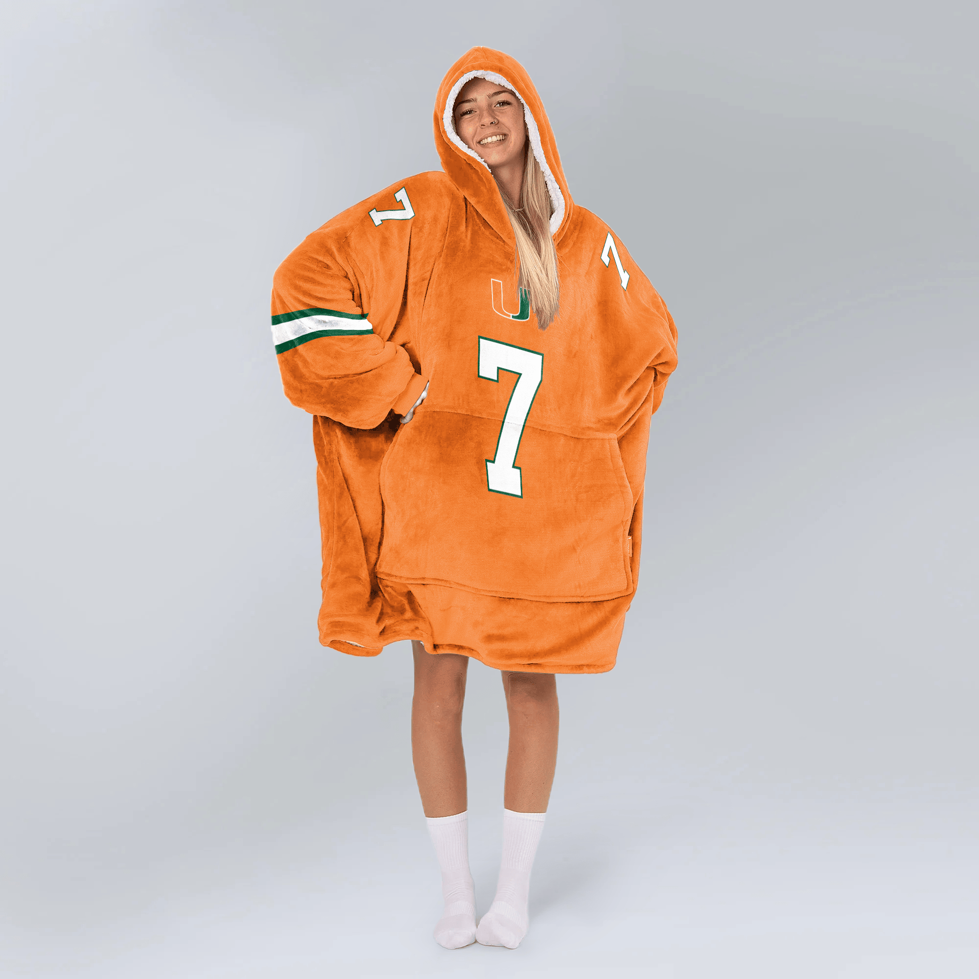 Adult C.J.D 7 Miami Football Unisex Blanket Hoodie
