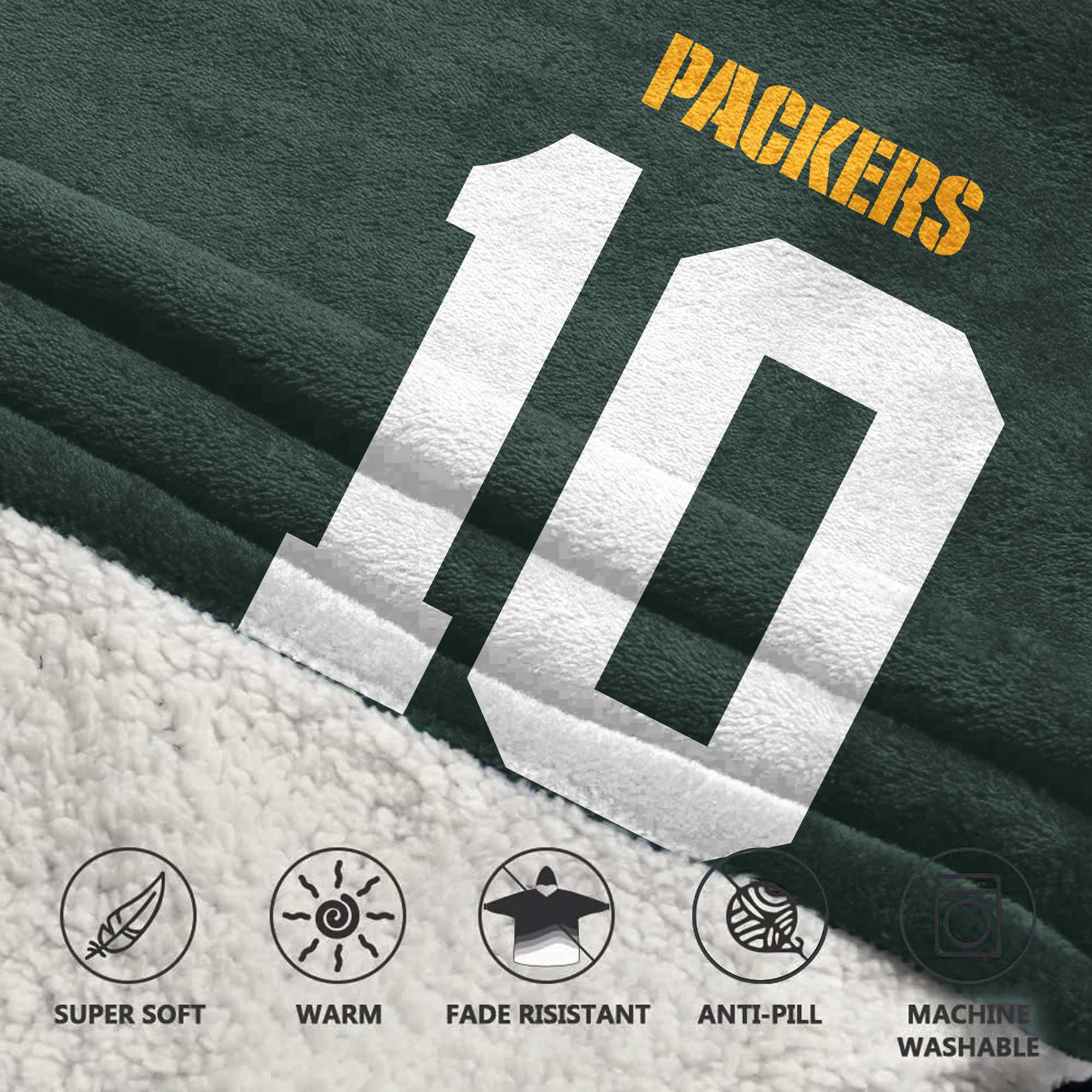 Kid J.L. 10 Green Bay Football Unisex Blanket Hoodie