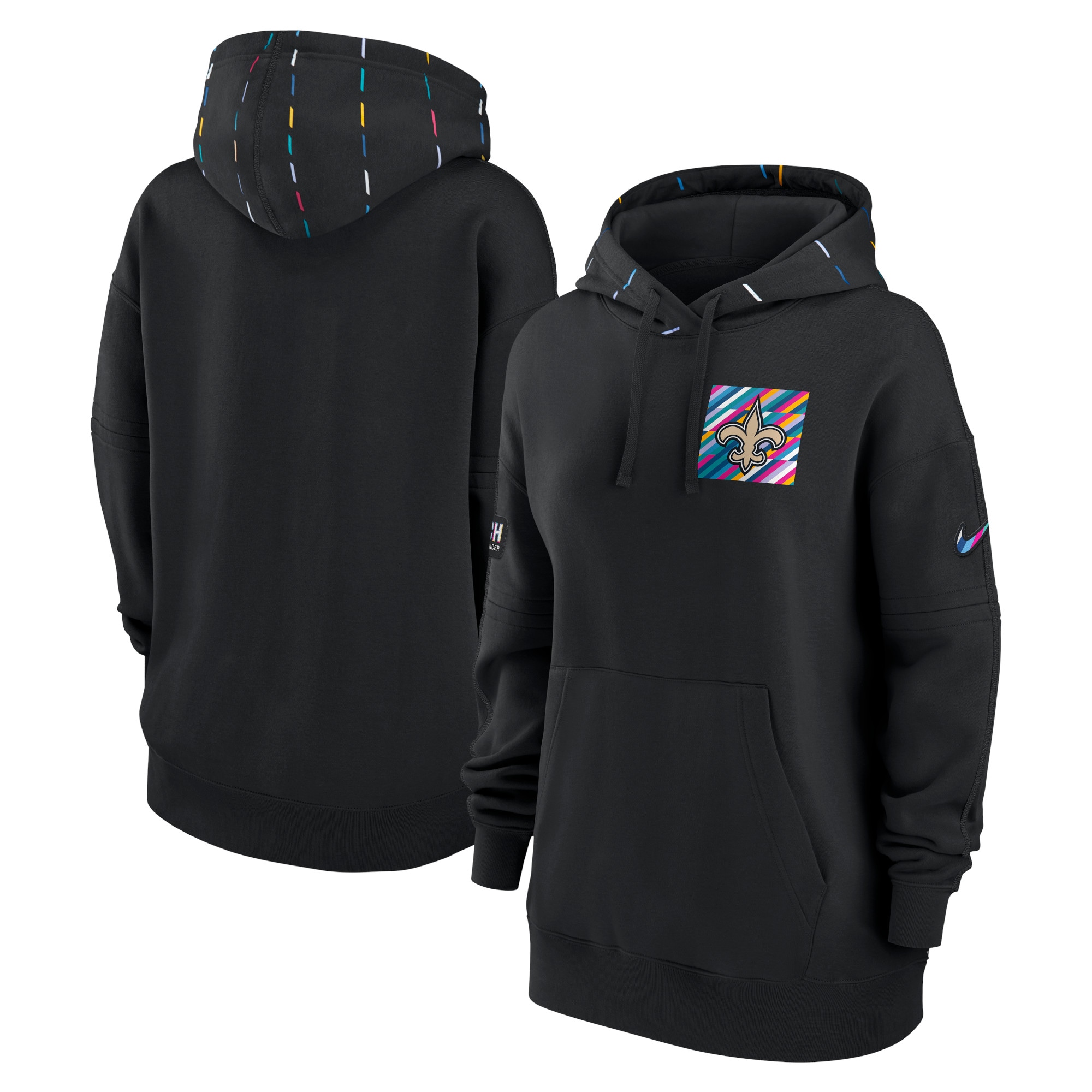 New Orleans Saints  Women's 2023  Crucial Catch Club Pullover Hoodie - Black