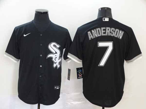 Men's Chicago White Sox #7 Tim Anderson Black Stitched MLB Cool Base  Jersey