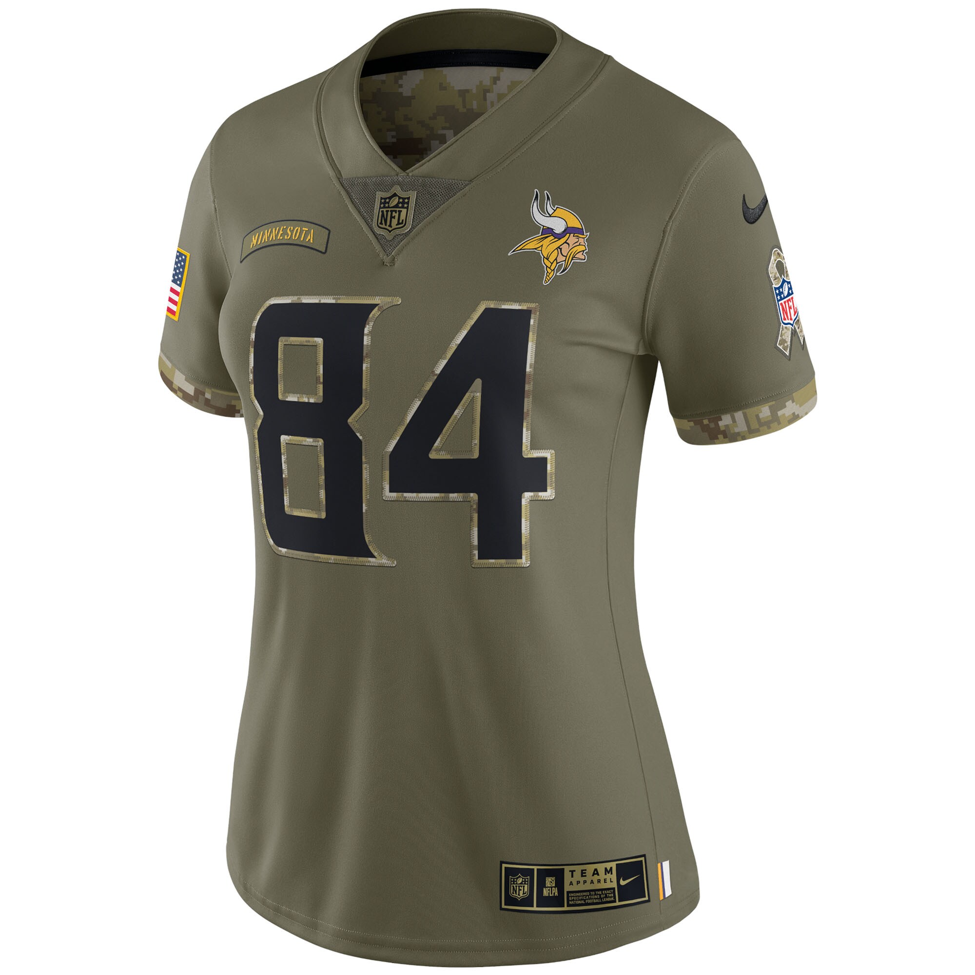Randy Moss Minnesota Vikings  Women's 2022 Salute To Service Retired Player Limited Jersey - Olive