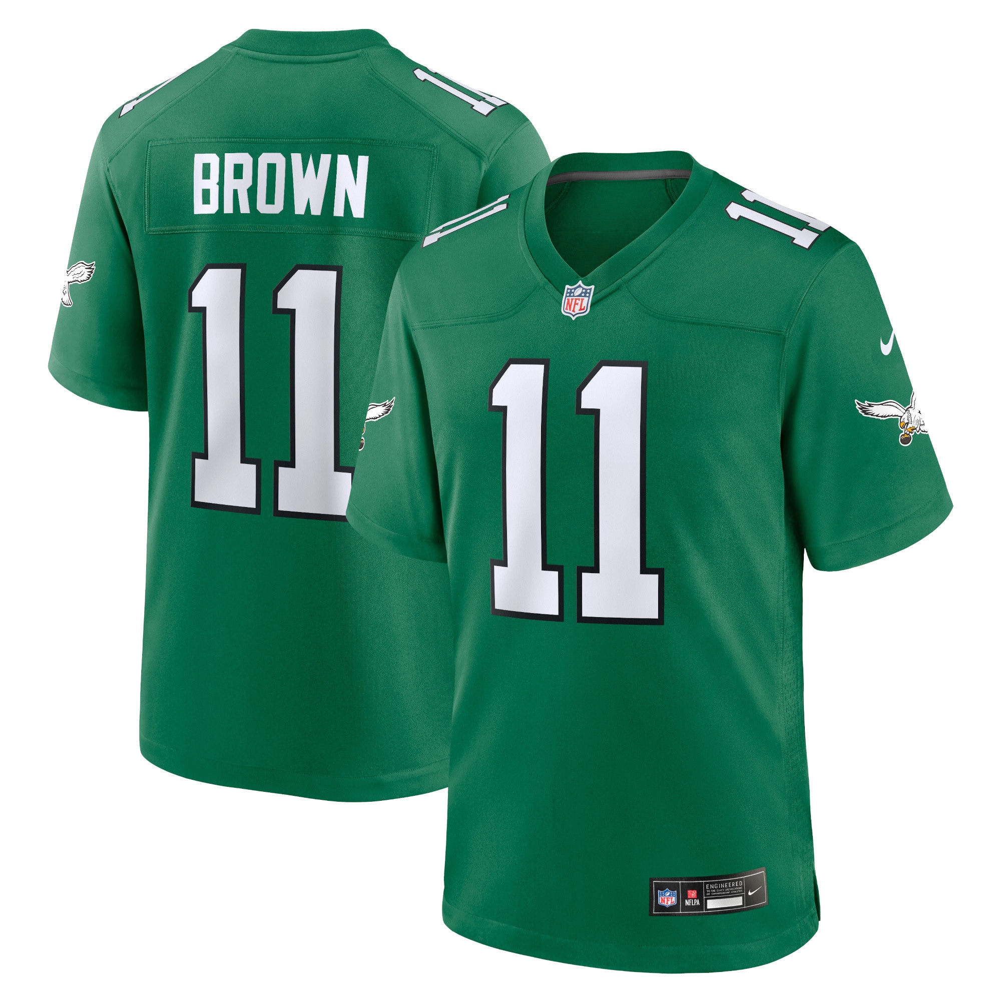 A.J. Brown Philadelphia Eagles  Youth Alternate Player Game Jersey - Kelly Green