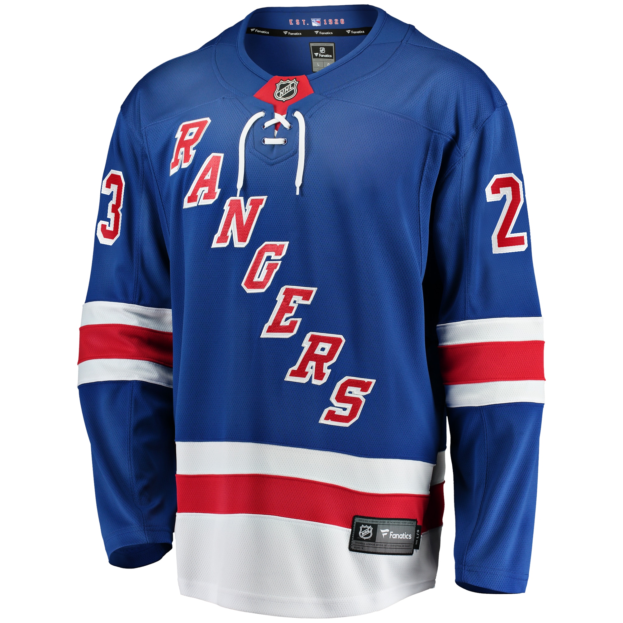 Adam Fox New York Rangers Home Premier Breakaway Player Jersey - Blue