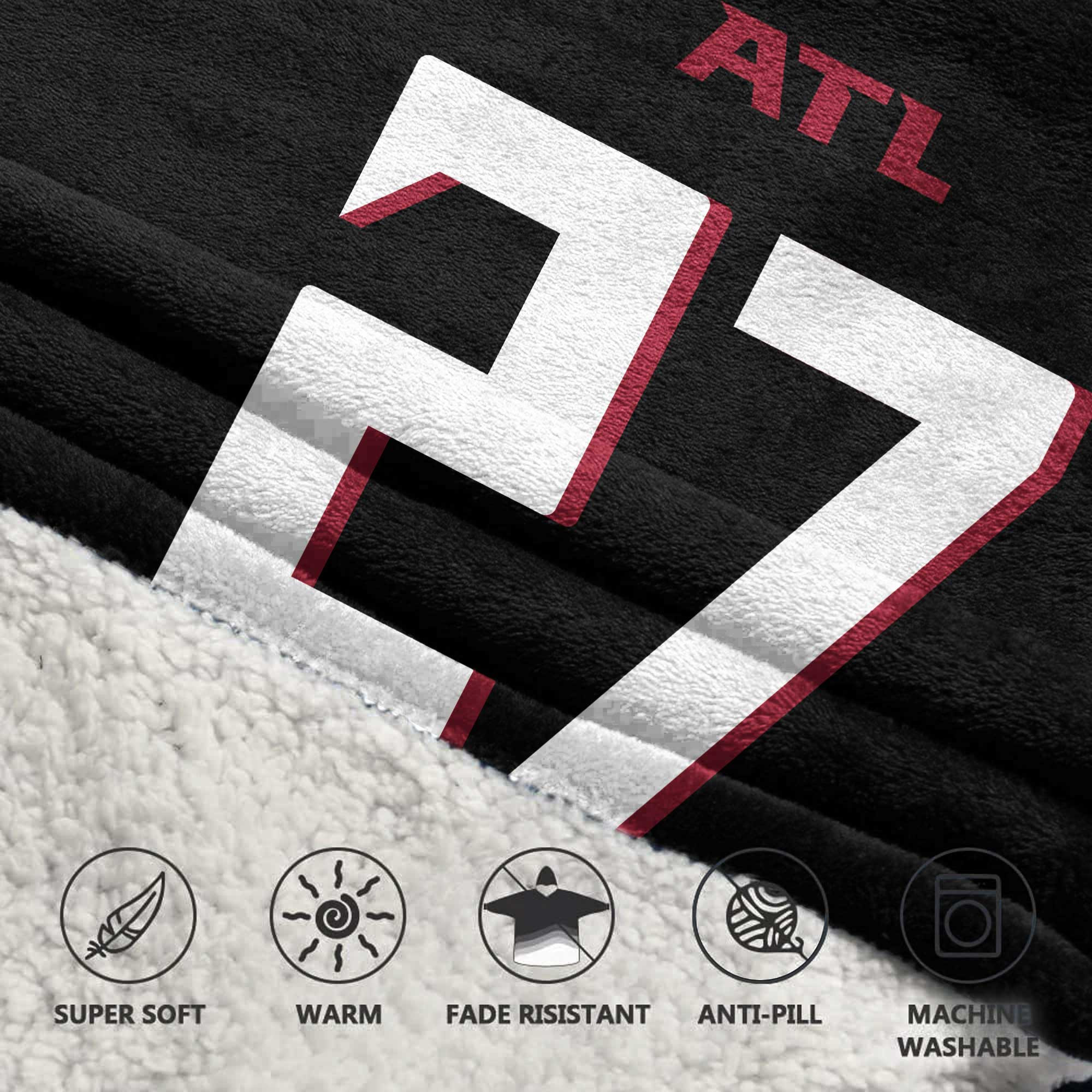 Kid 27 Atlanta Football Unisex Blanket Hoodie