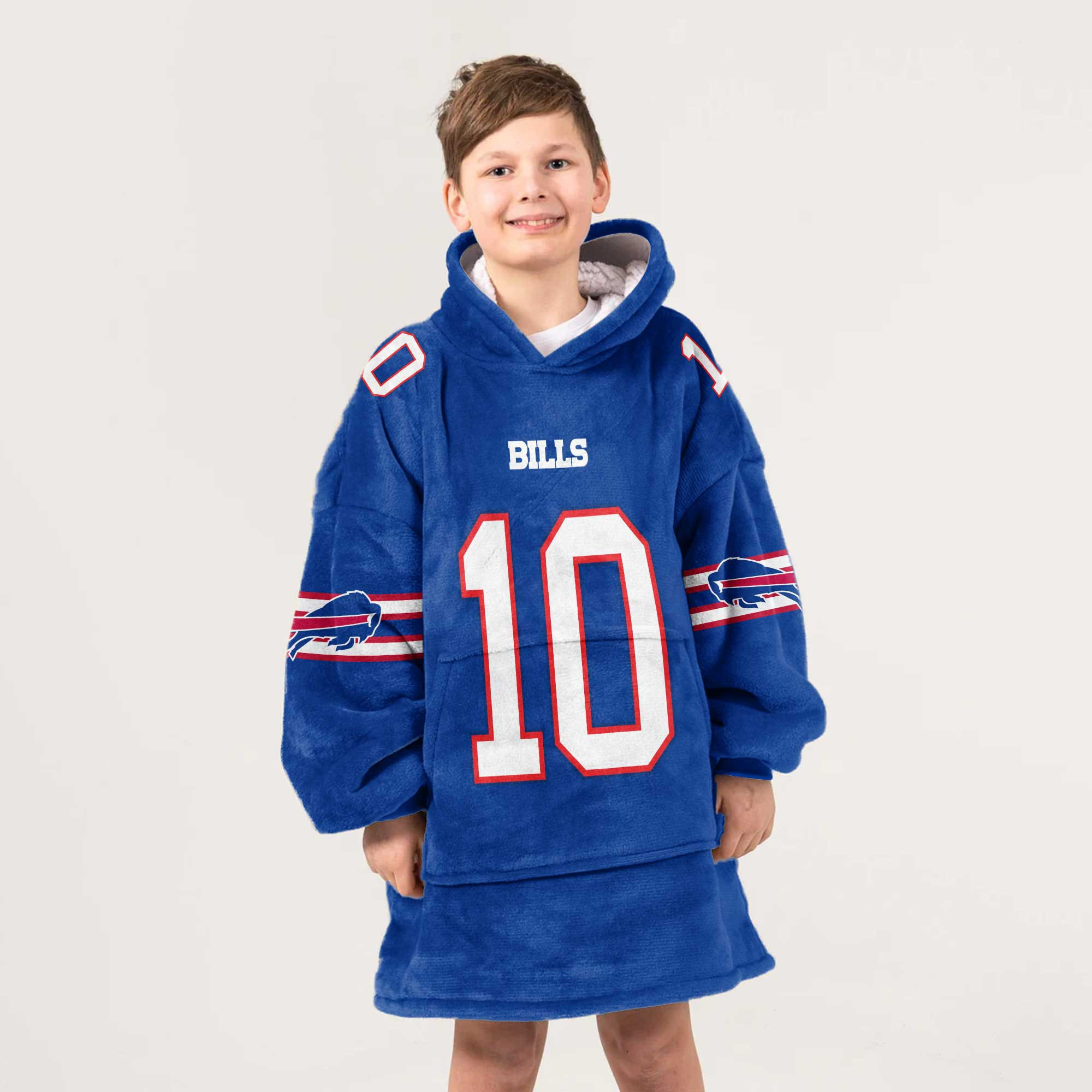 Kid 10 Buffalo Football Unisex Blanket Hoodie