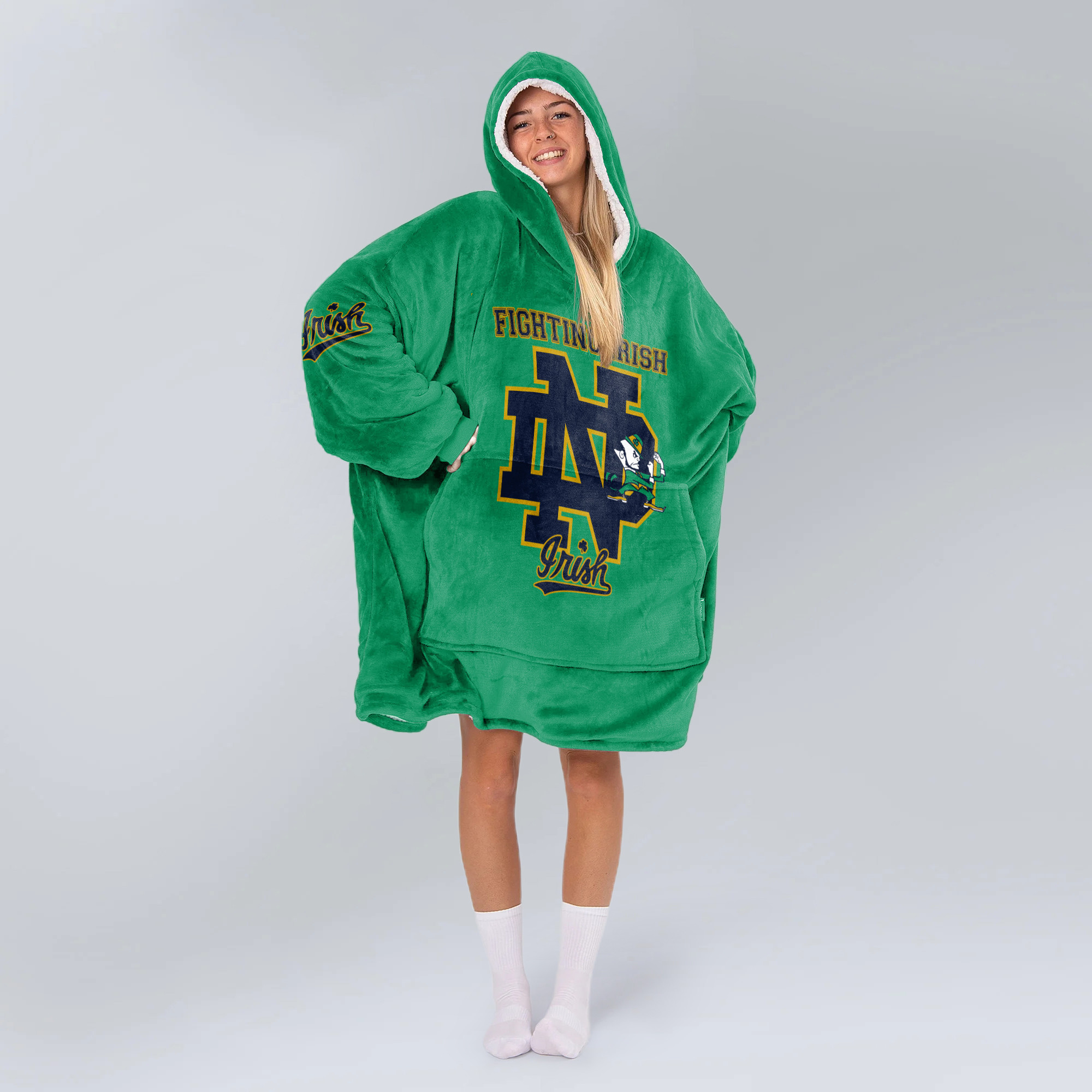 Adult Notre Dame Football Unisex Blanket Hoodie