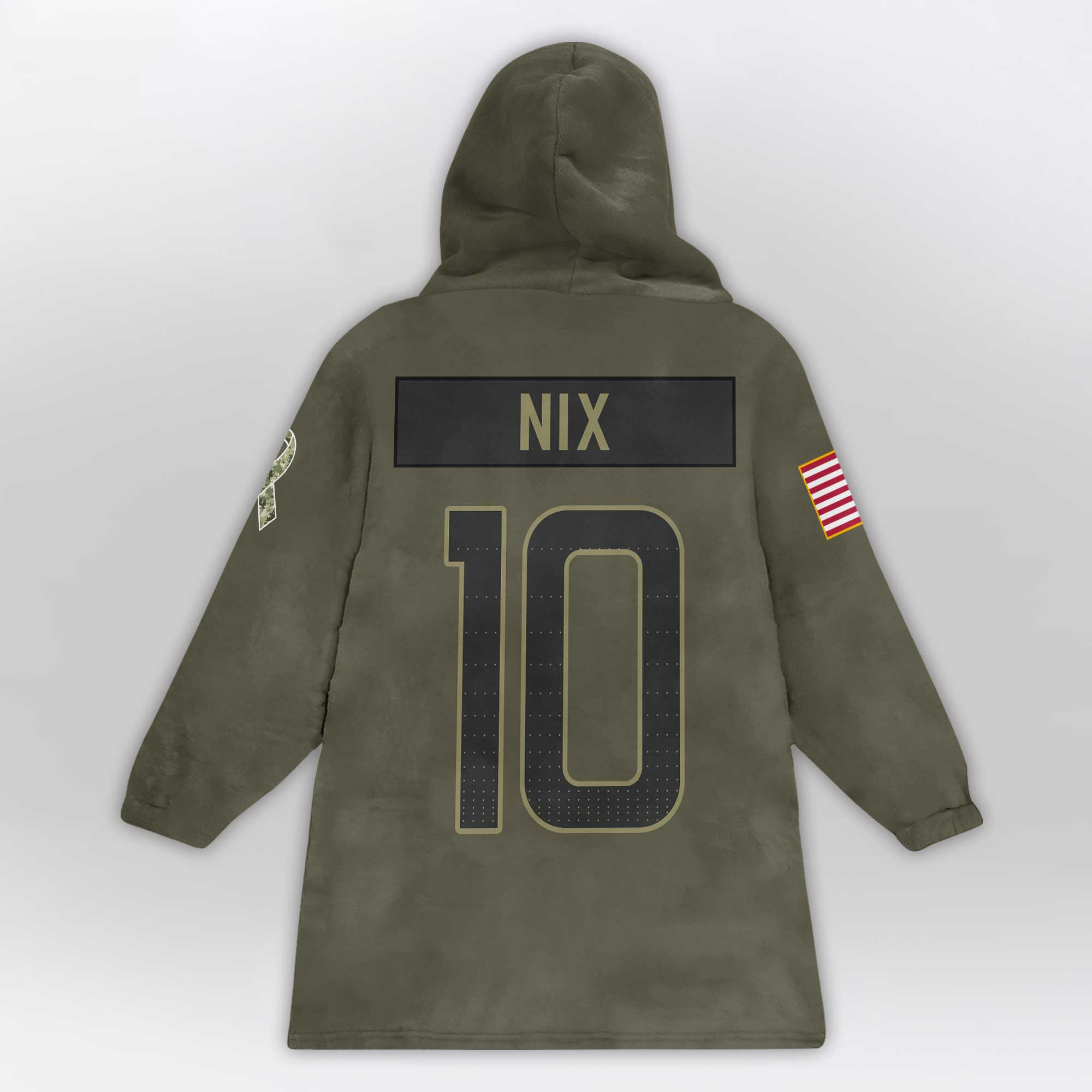 Kid B.N 10 Denver Football Blanket Hoodie – Olive Salute to Service