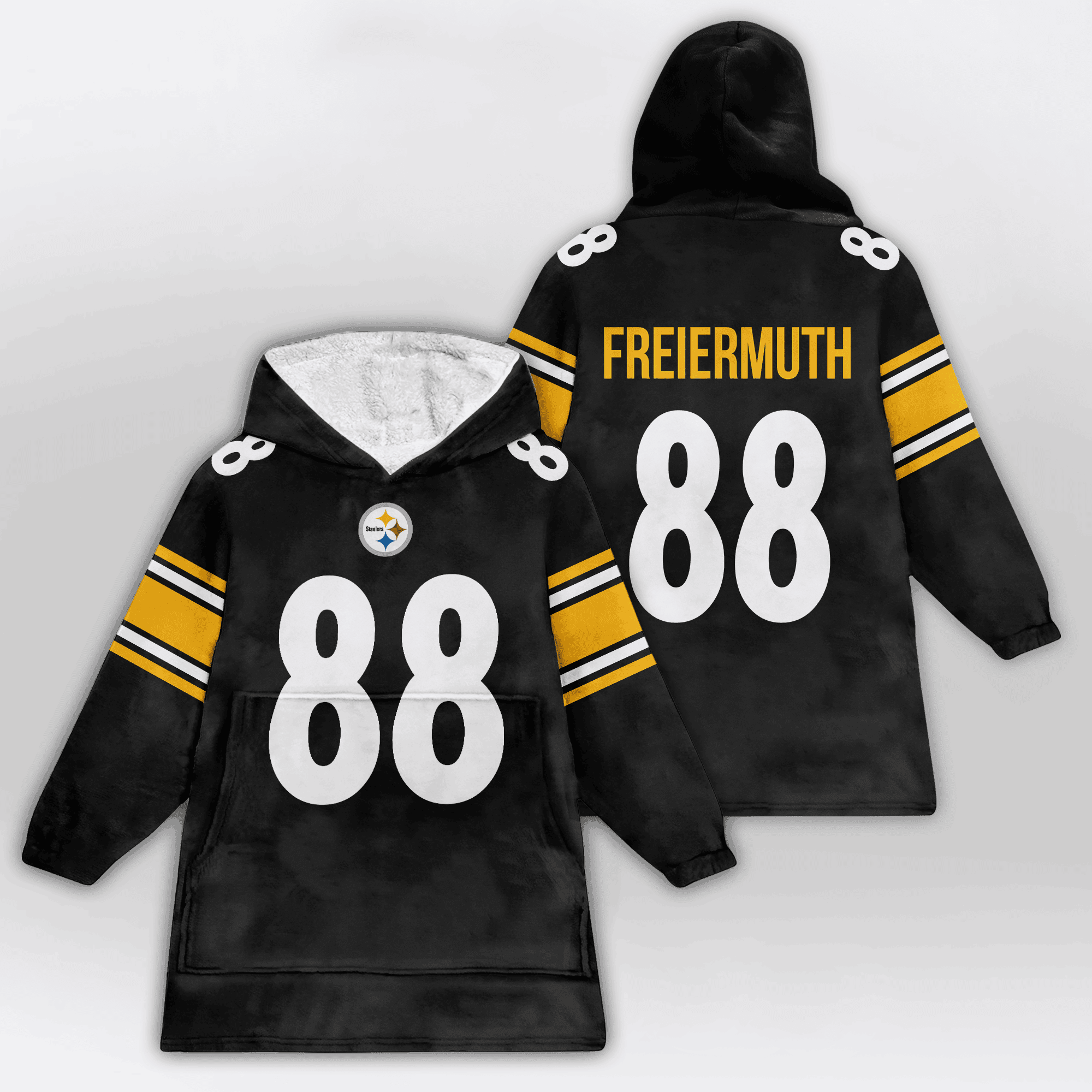 Adult 88 Pittsburgh Football Unisex Blanket Hoodie