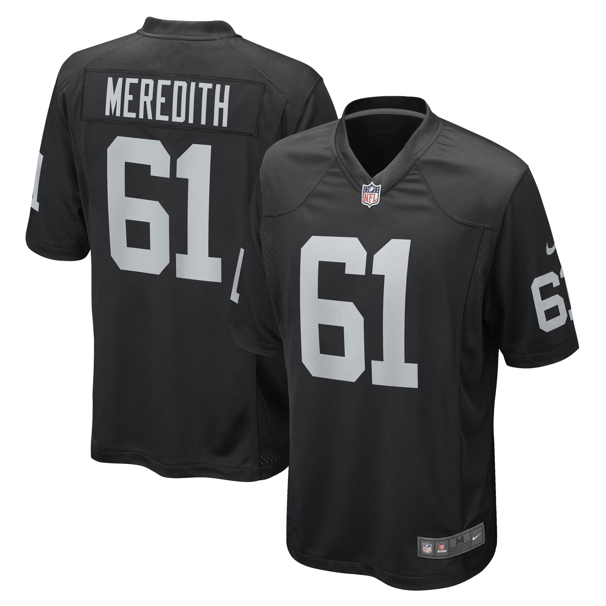 Meredith Las Vegas Raiders  Game Player Jersey - Black