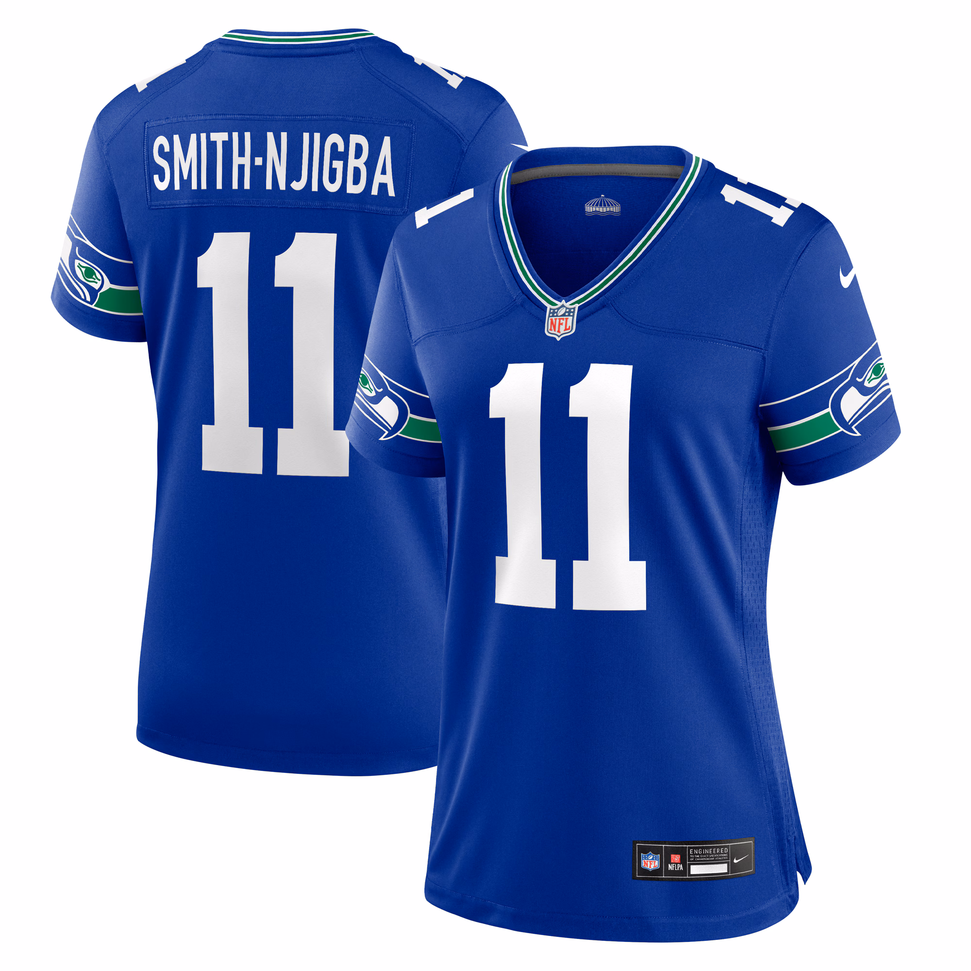 Jaxon Smith-Njigba Seattle Seahawks Women's Throwback Player Game Jersey - Royal