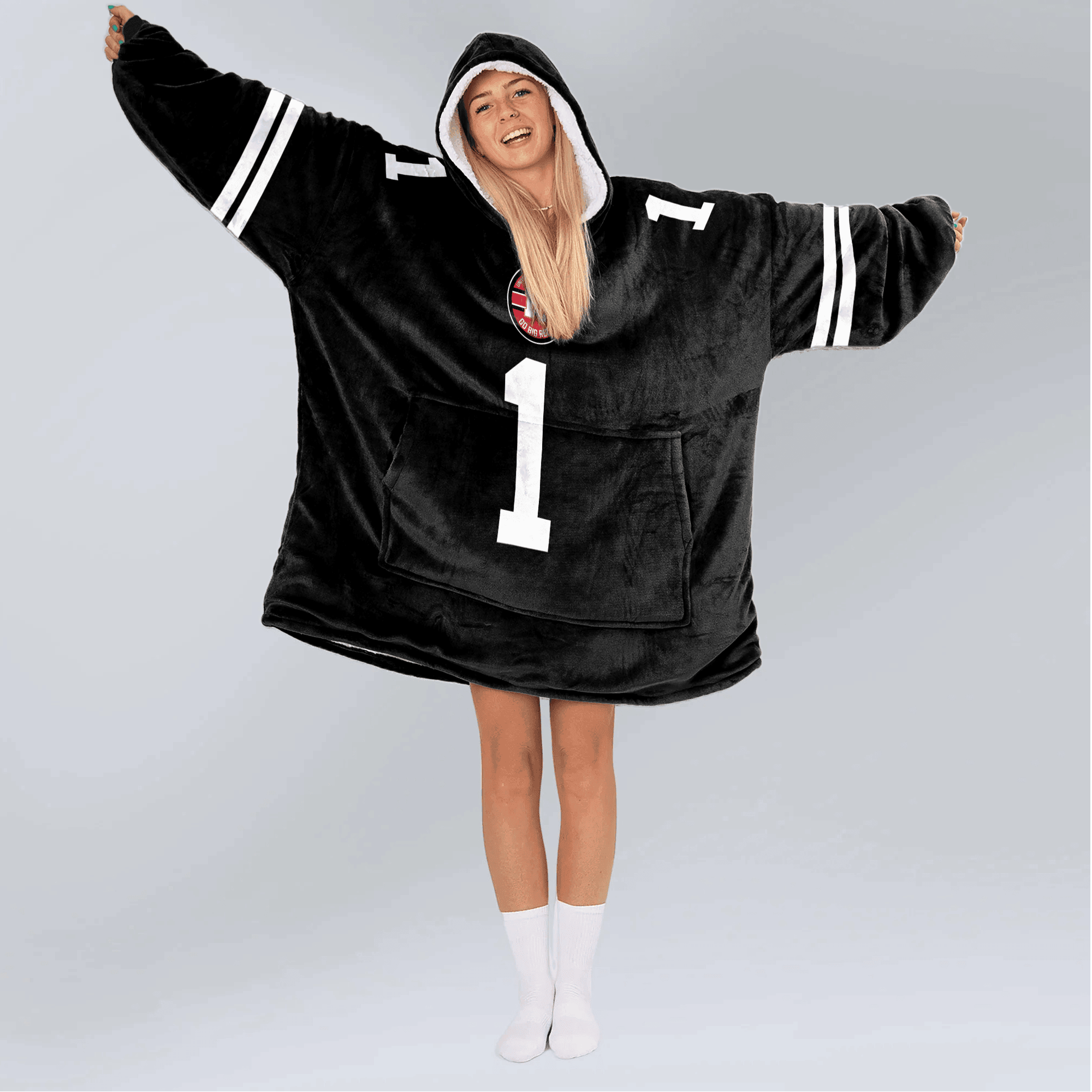 Adult 1 Nebraska Football Unisex Blanket Hoodie