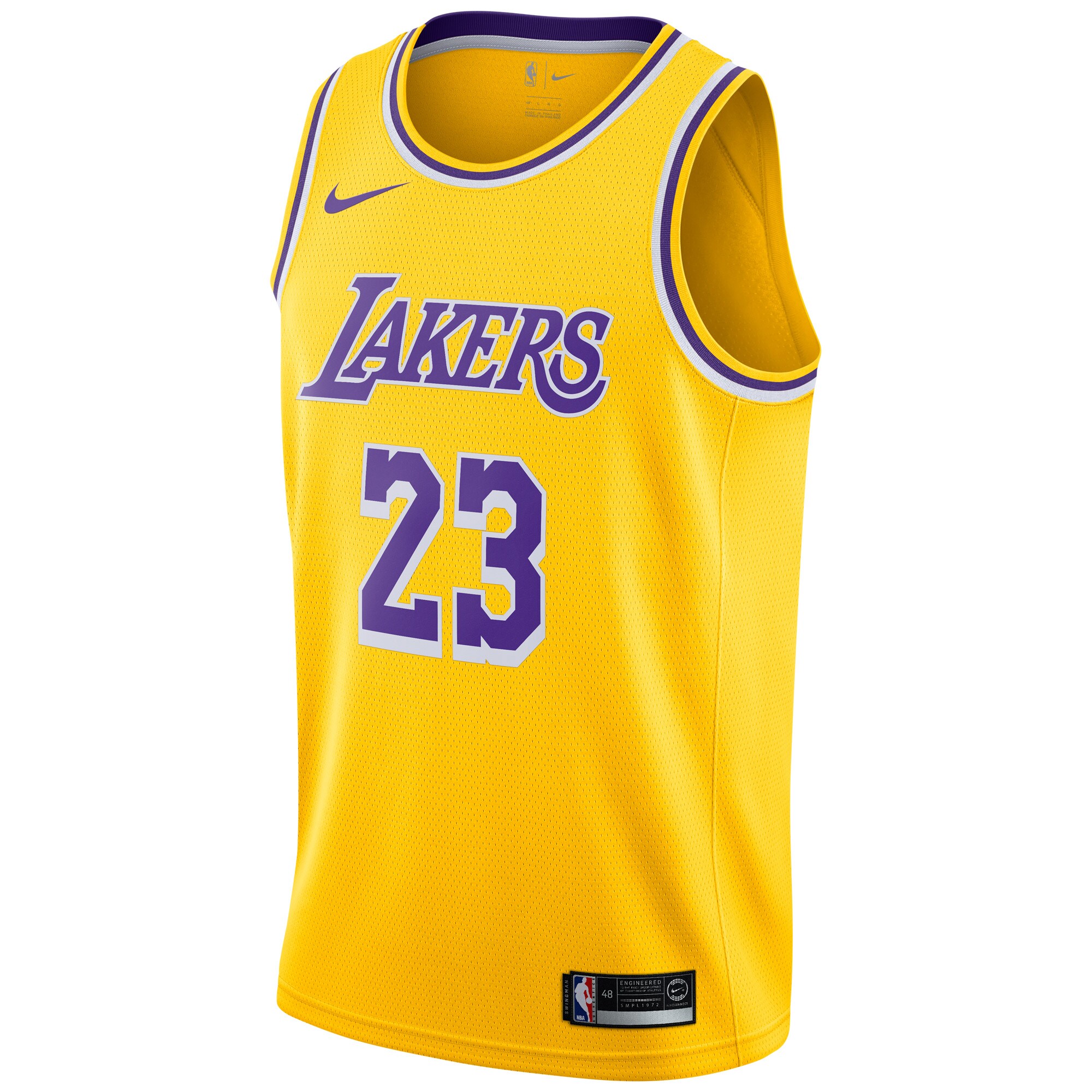 LeBron James Los Angeles Lakers Swingman Player Jersey Gold - Icon Edition