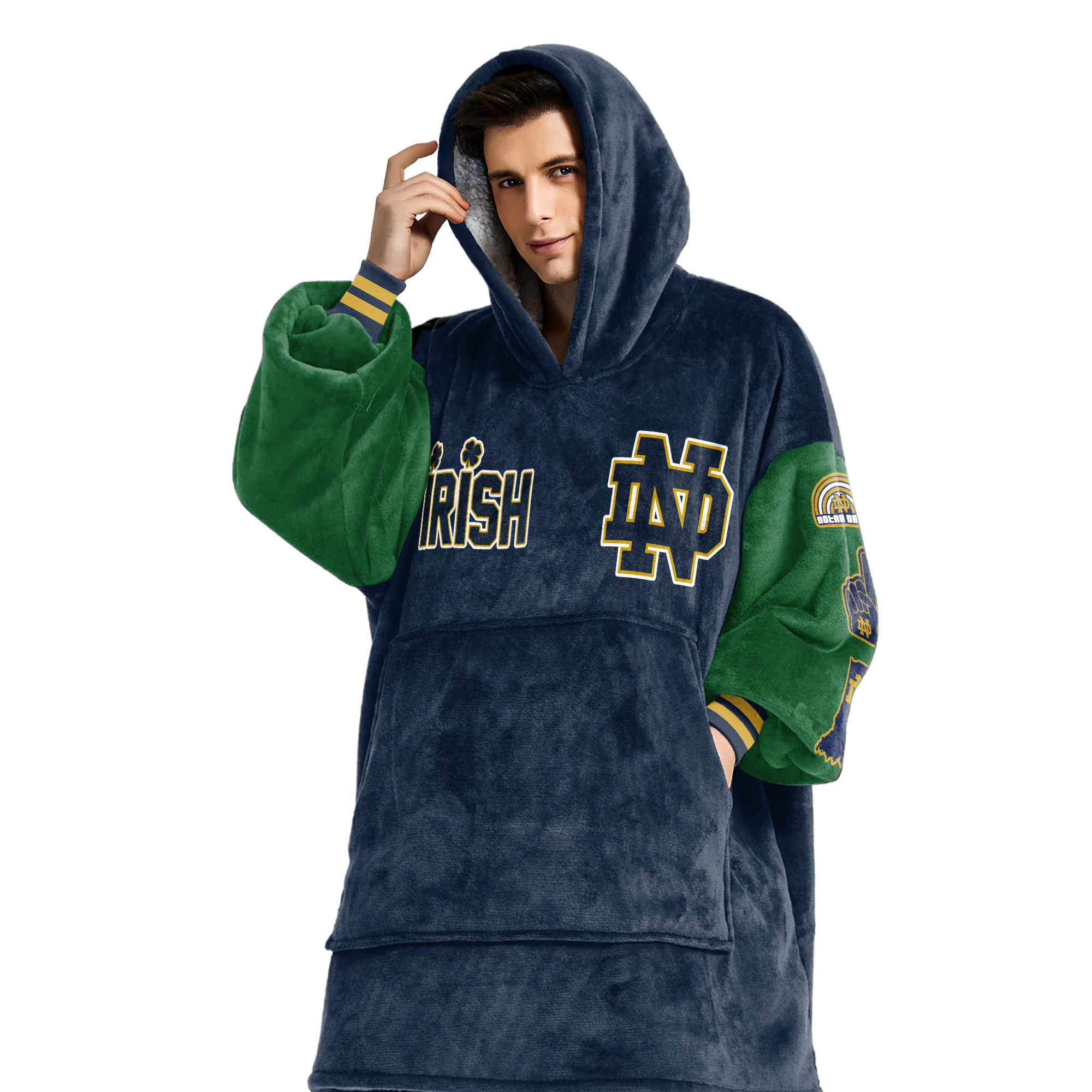 Adult Notre Dame Football Unisex Blanket Hoodie
