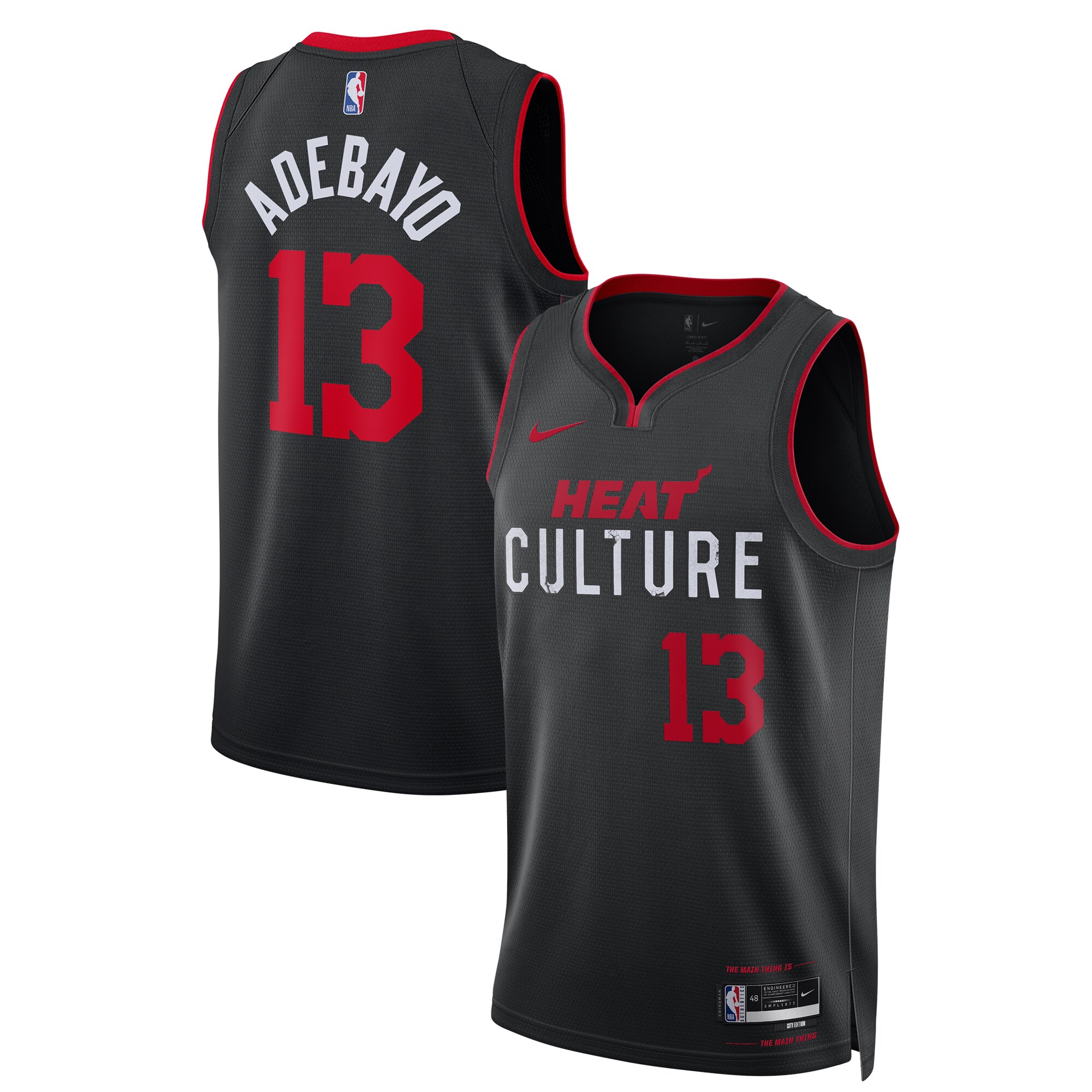 Unisex Miami Heat Bam Adebayo  Black 2023/24 Swingman Jersey - City Edition
