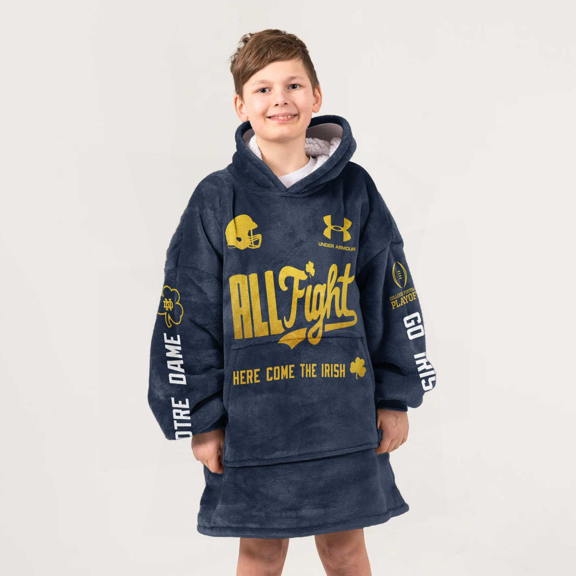 Adult Champions Notre Dame Football Unisex Blanket Hoodie