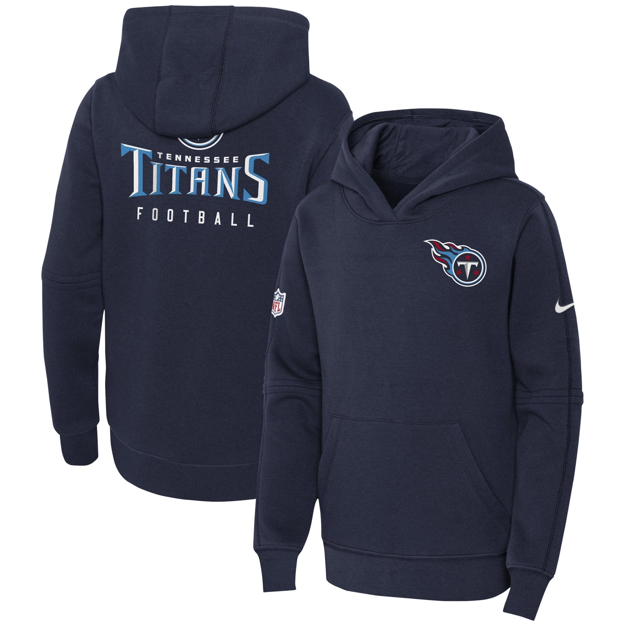 Tennessee Titans  Youth 2023 Sideline Club Fleece Pullover Hoodie - Navy