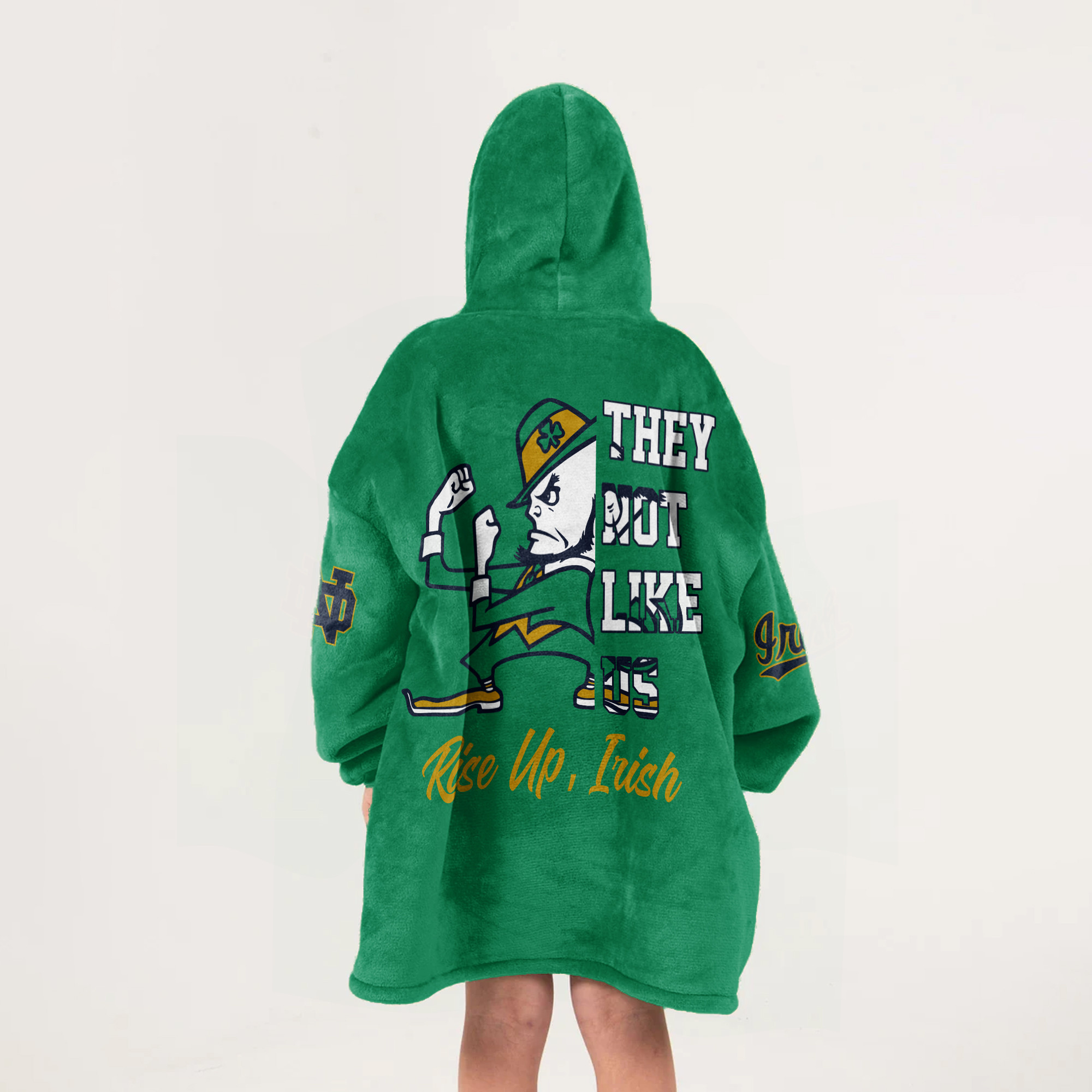 Adult Notre Dame Football Unisex Blanket Hoodie