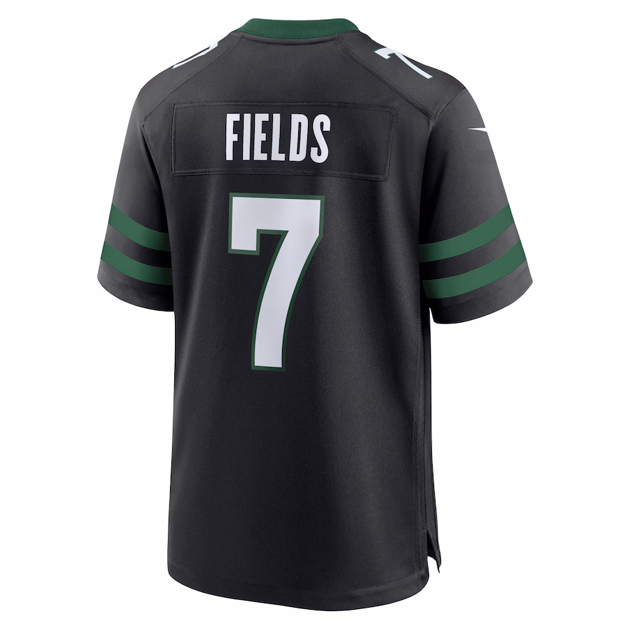 Men's New York Jets #7 Justin Fields Stealth Black Game Jersey