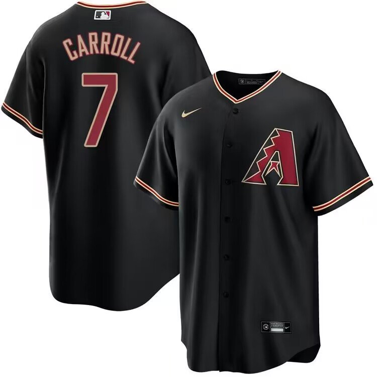 Men's  Arizona Diamondbacks #7 Corbin Carroll Alternate Black Jersey