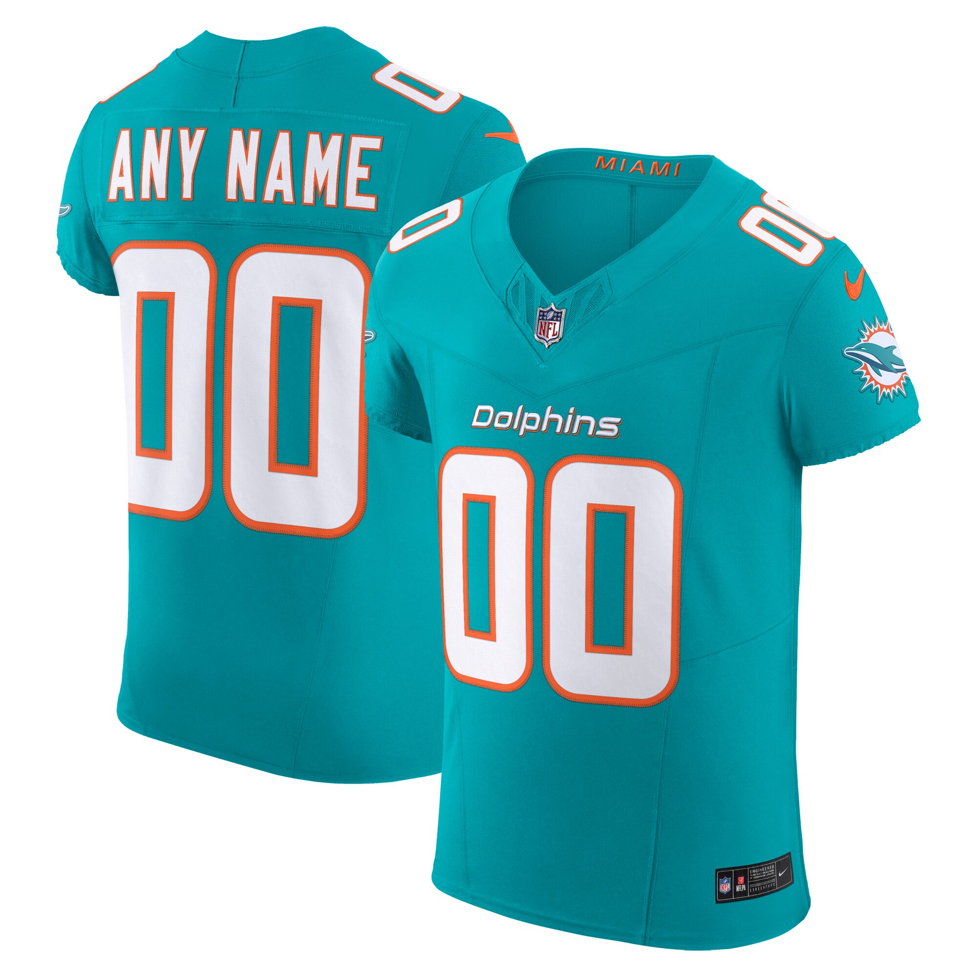 Miami Dolphins  Vapor F.U.S.E. Elite Custom Jersey - Aqua