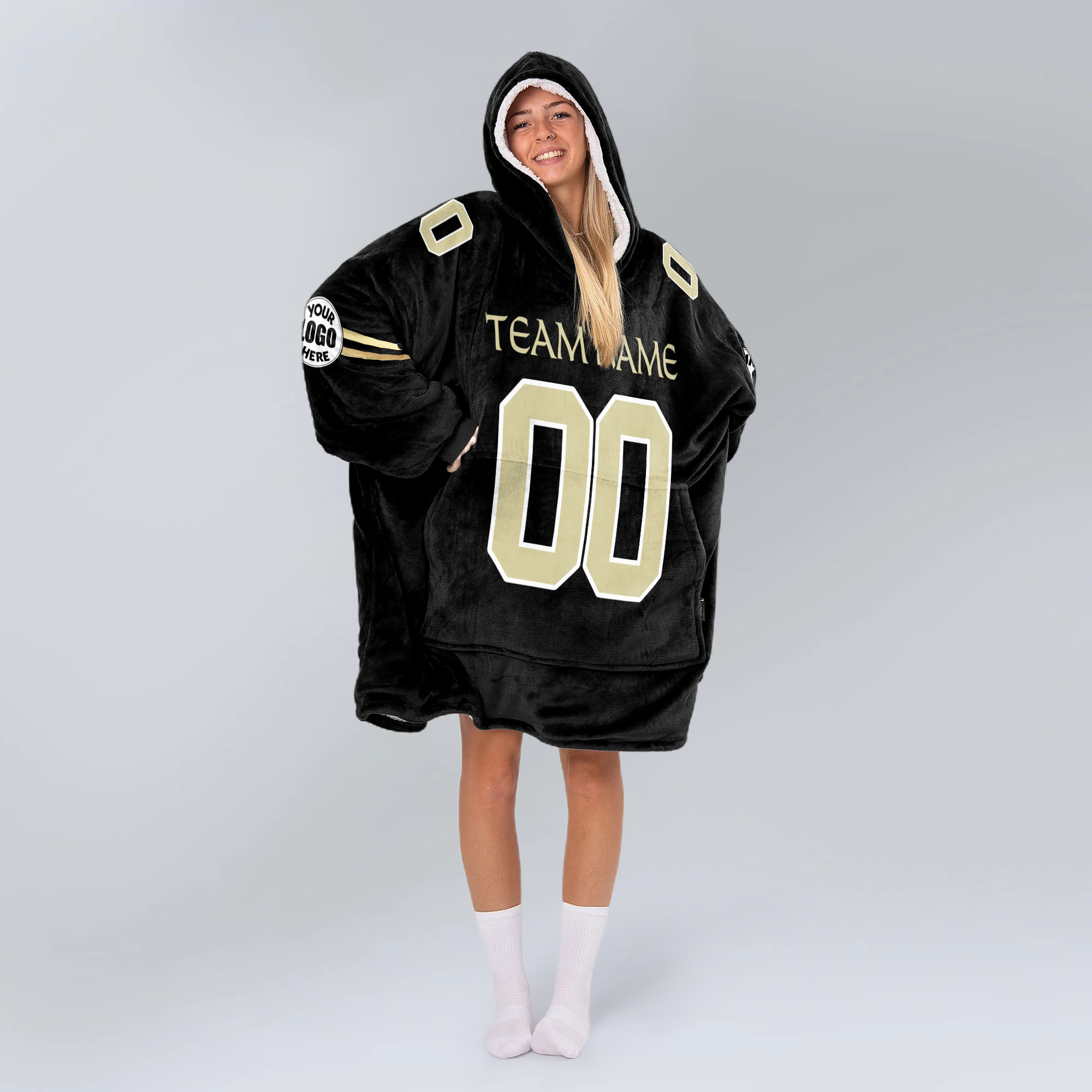 Adult Custom Blanket Hoodie New Orleans Inspired Color