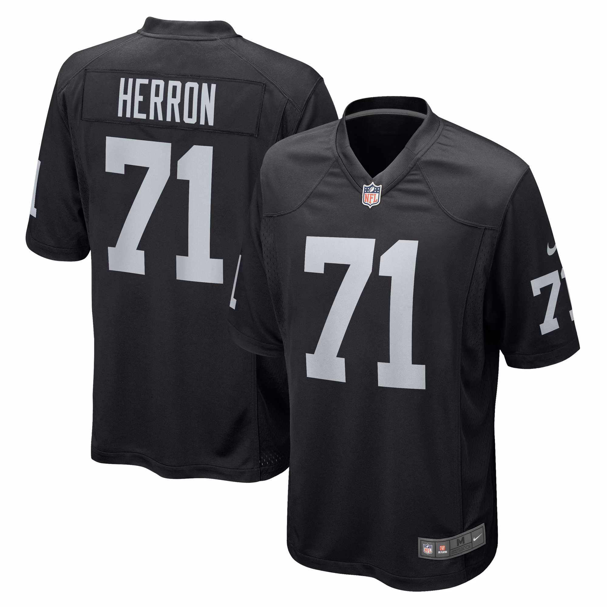 Justin Herron Las Vegas Raiders Team Game Jersey -  Black